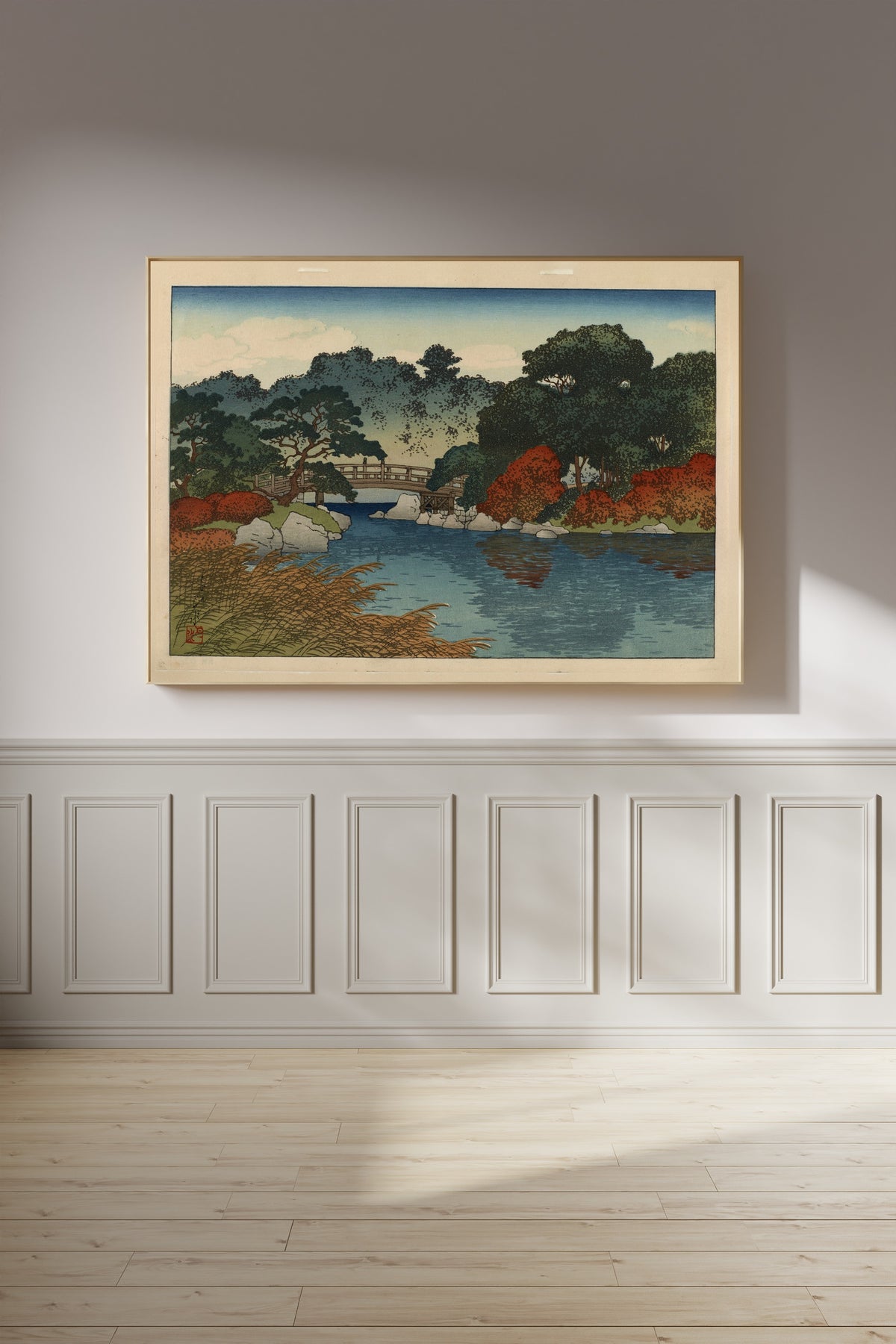 Kawase Hasui — Autumn Garden, Mitsubishi Villa at Fukagawa | Japanese Woodblock Print (Shin Hanga) - 9ArtPrints