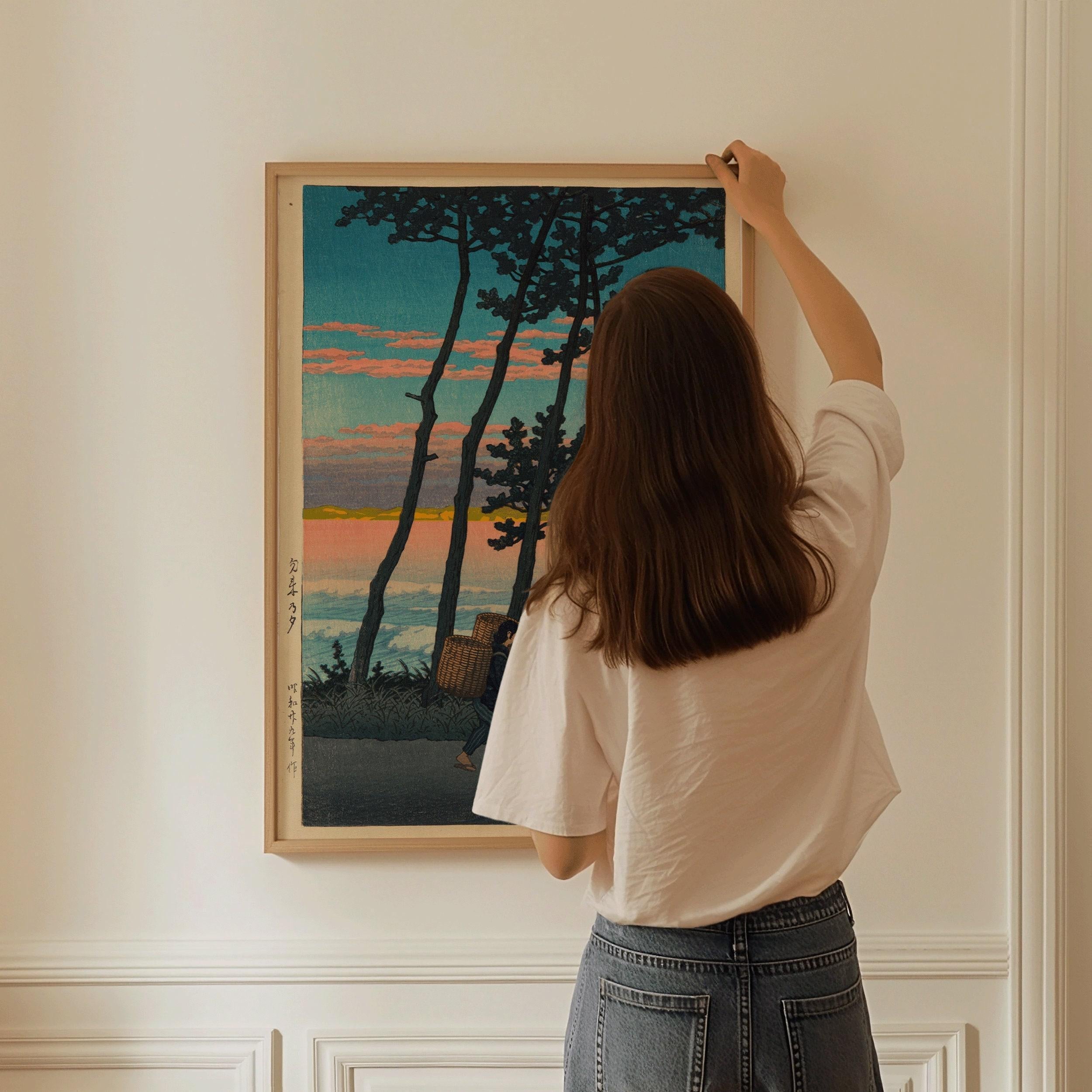 Kawase Hasui - Dusk at Nakaso: Vintage Japanese Woodblock Art Print - 9ArtPrints
