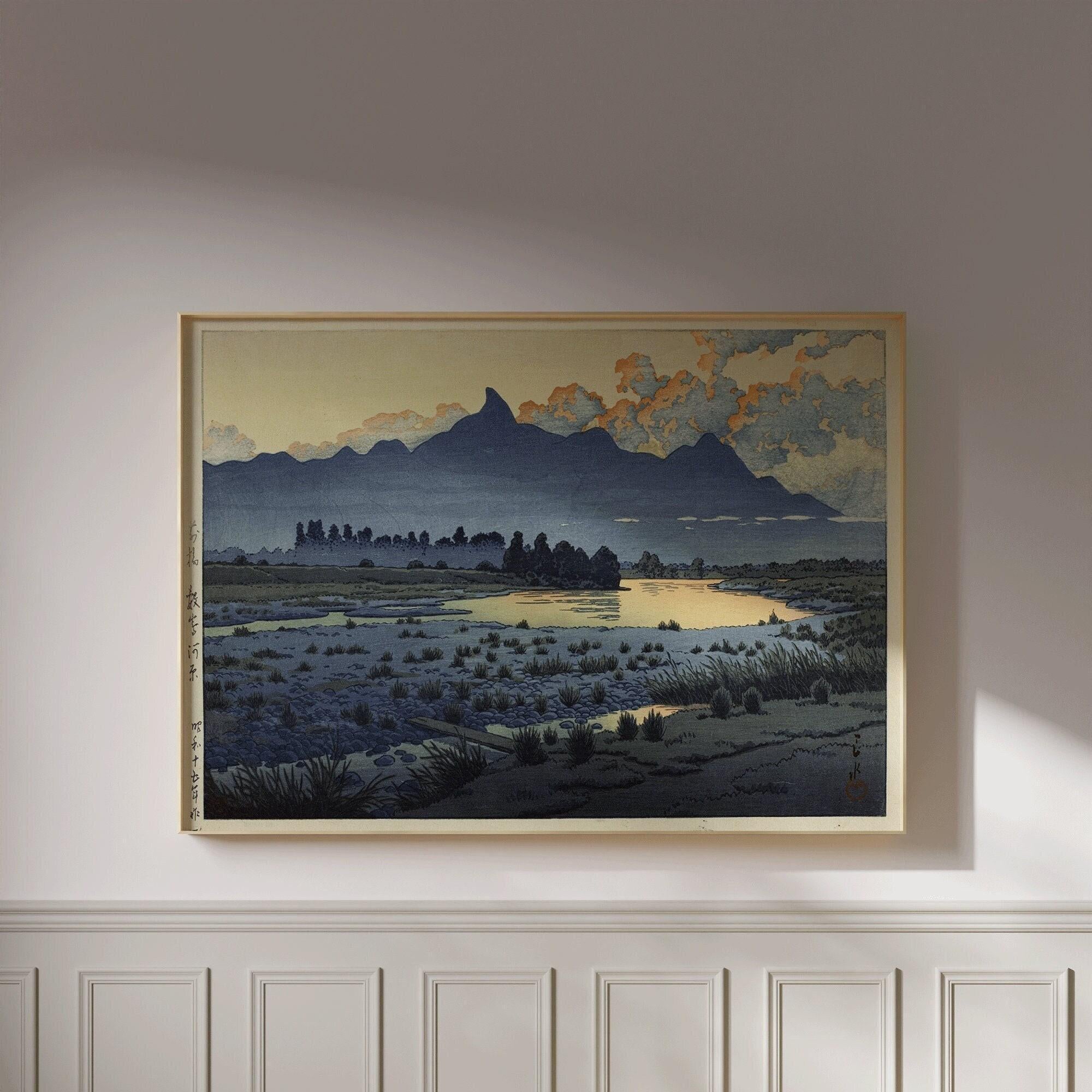 Kawase Hasui - Dusk at the Maebashi Marshlands PRINT | Like A Beautiful Scene out of a Studio Ghibli Movie | Available Framed - 9ArtPrints