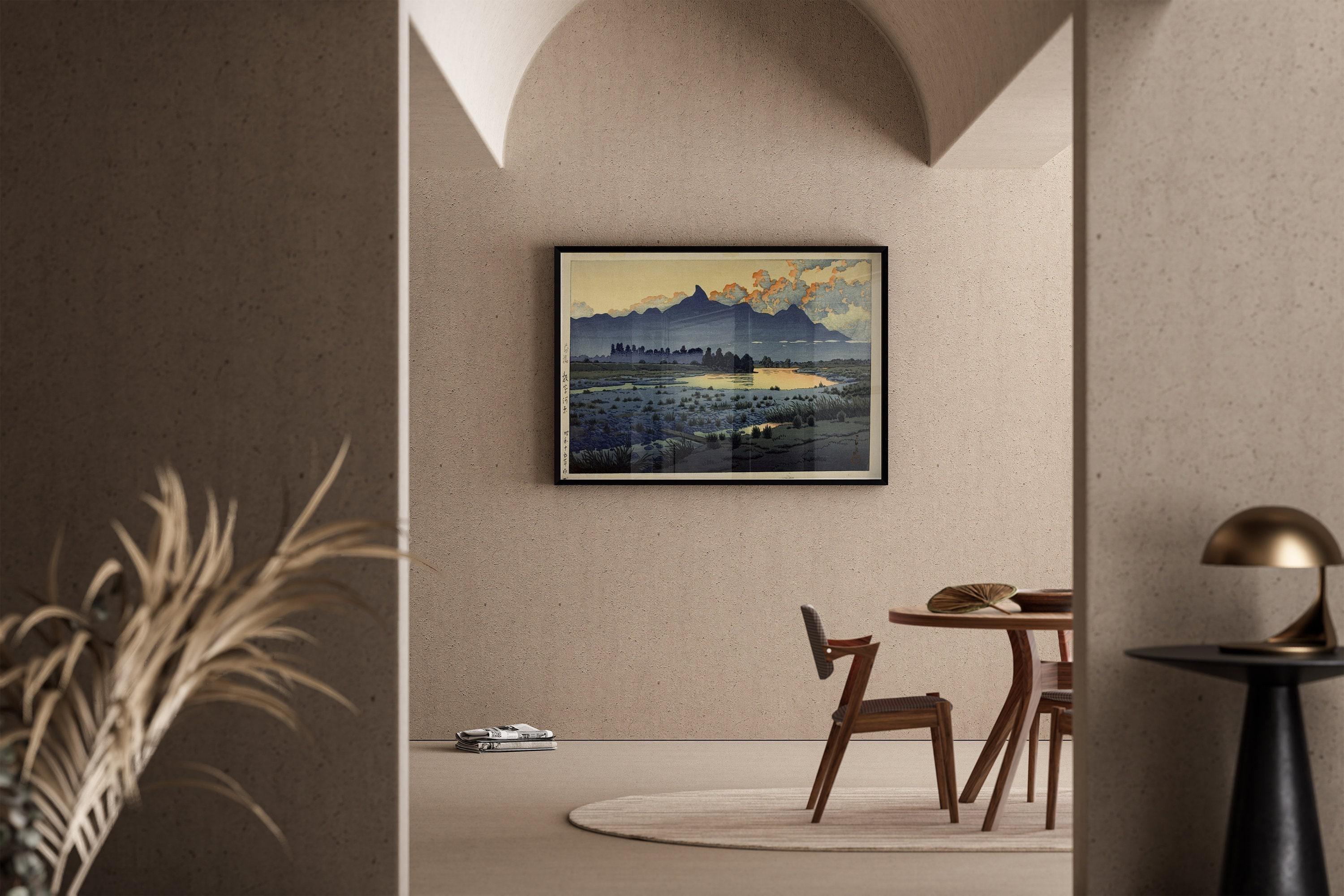 Kawase Hasui - Dusk at the Maebashi Marshlands PRINT | Like A Beautiful Scene out of a Studio Ghibli Movie | Available Framed - 9ArtPrints