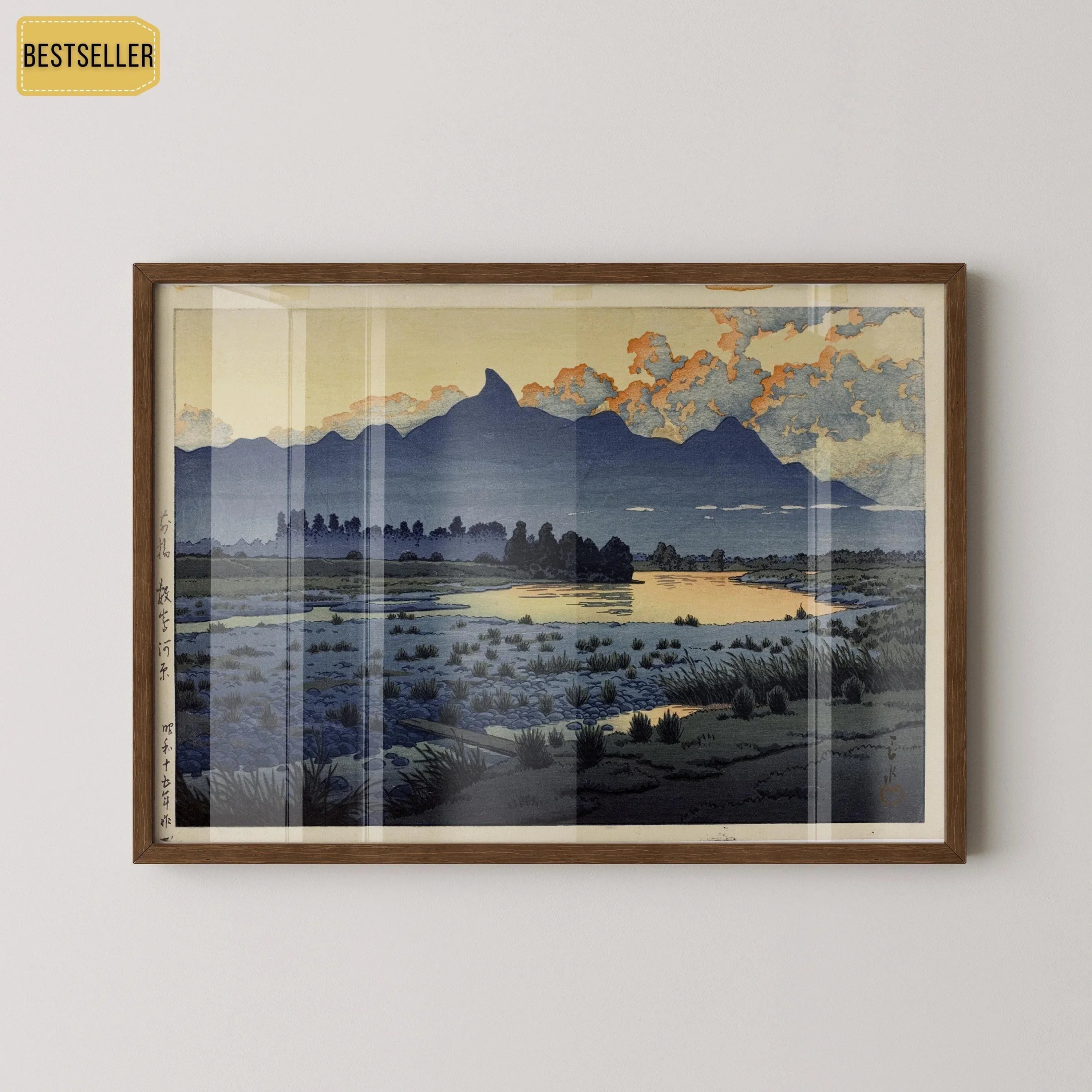 Kawase Hasui - Dusk at the Maebashi Marshlands PRINT | Like A Beautiful Scene out of a Studio Ghibli Movie | Available Framed - 9ArtPrints
