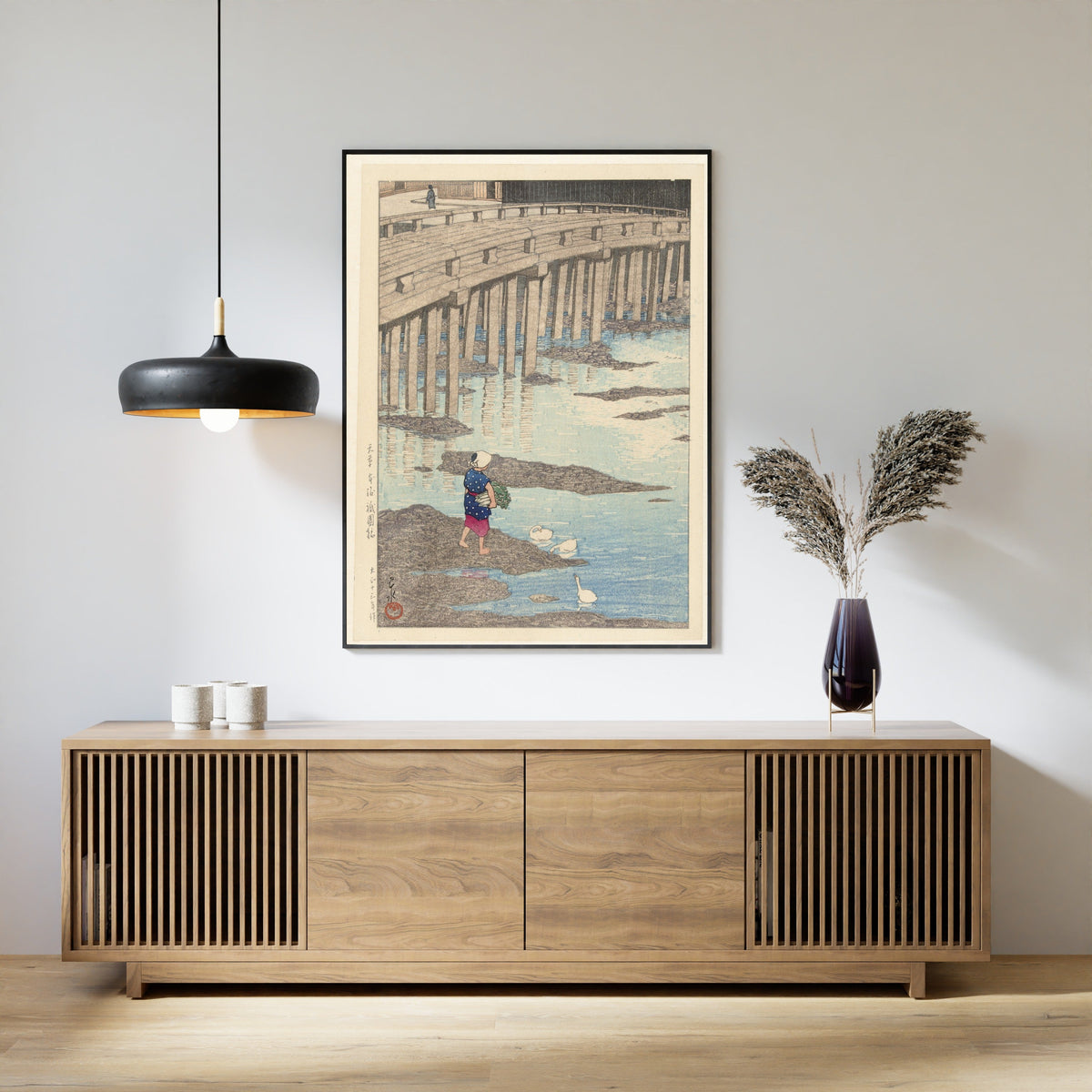 Kawase Hasui — Gion Bridge at Hondo, Amakusa | Japanese Woodblock Print (Shin Hanga) - 9ArtPrints