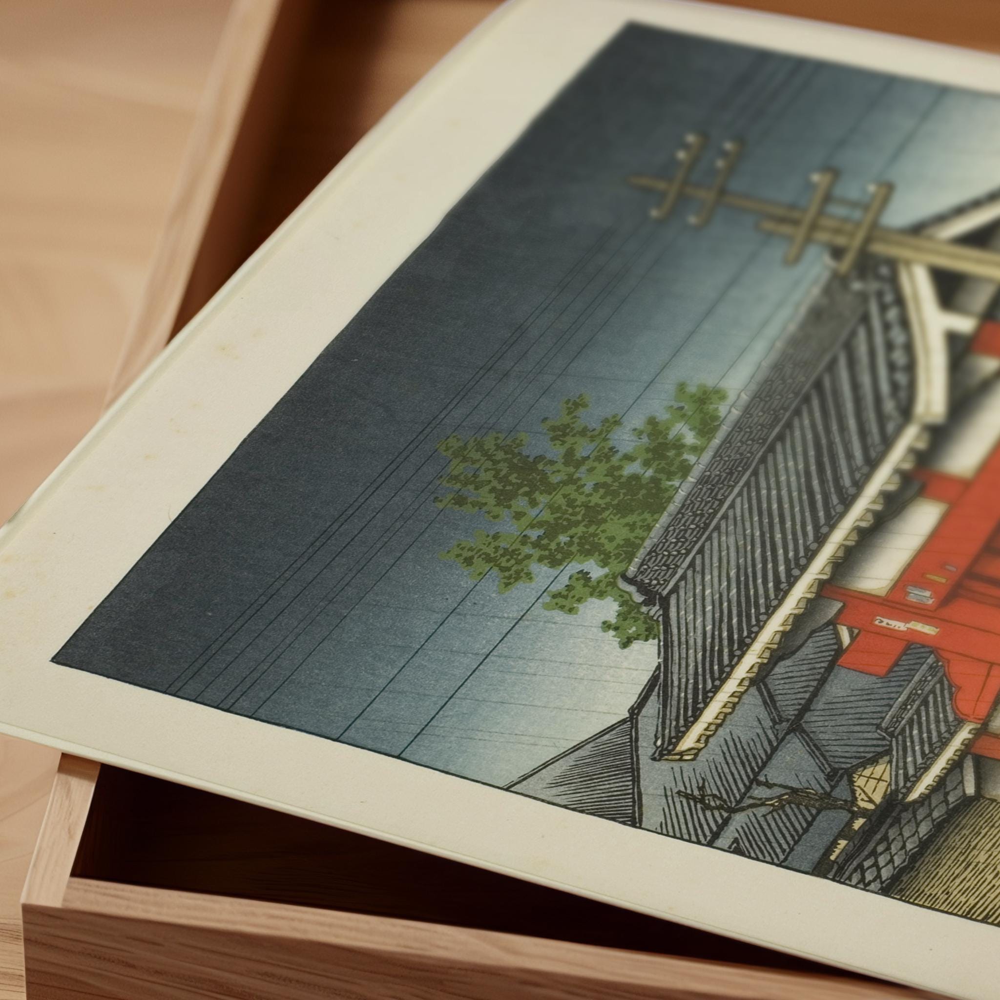 Kawase Hasui - Great Gate at Shiba Shiba | PRINT | Vintage Japanese Woodblock Ukiyo - e Art (available handframed or unframed) - 9ArtPrints