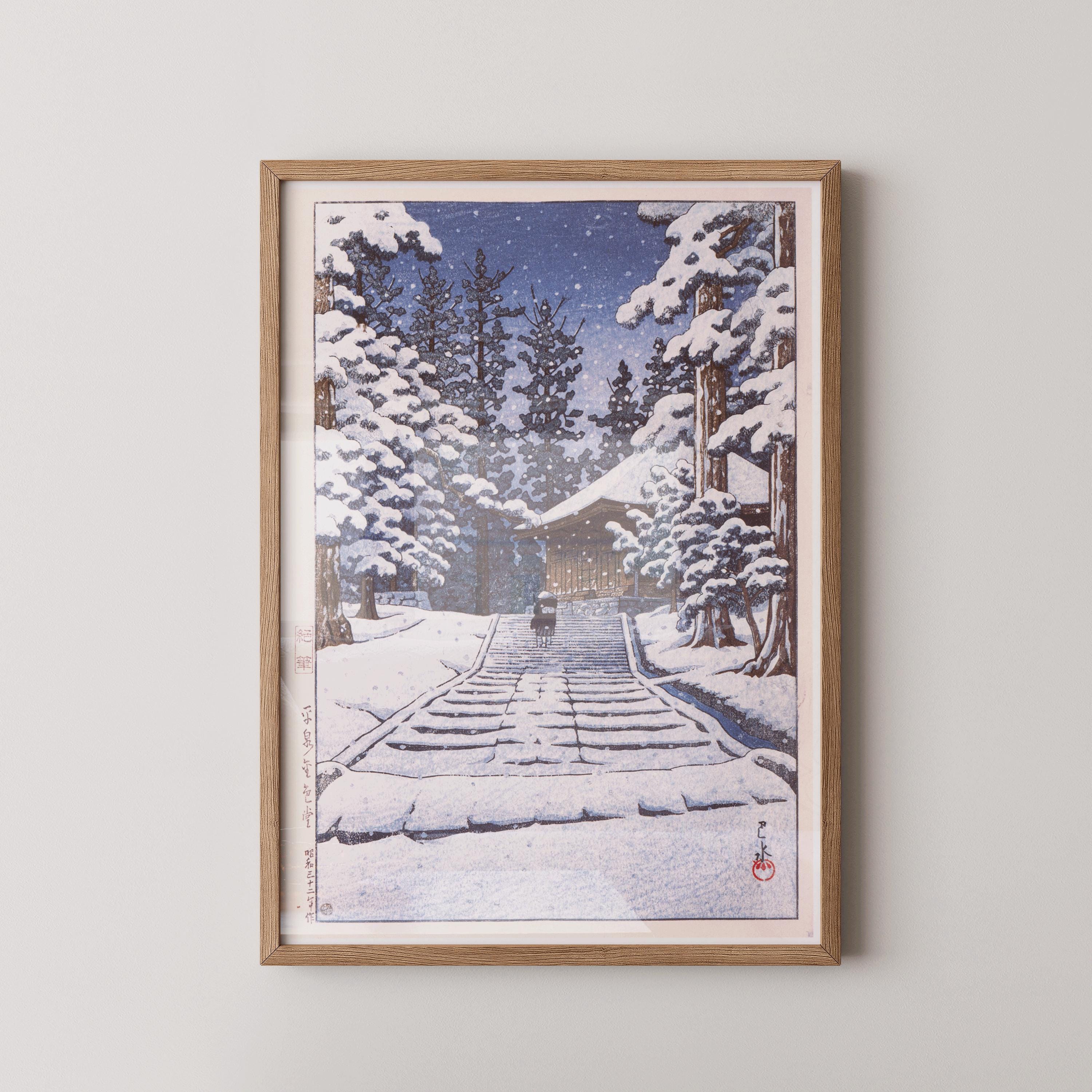 Kawase Hasui Hall of the Golden Hue Hiraizumi Print: Vintage Japanese Woodblock Art - 9ArtPrints