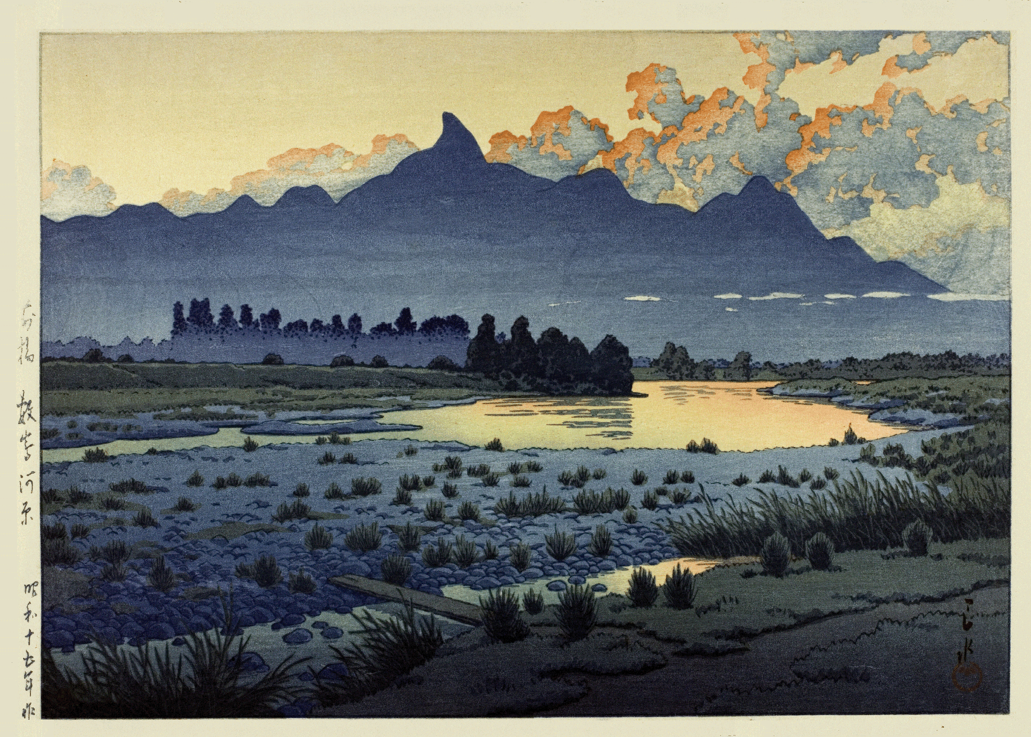 Kawase Hasui — Japanese Art Print: Maebashi Marsh Giclee, Studio Ghibli Style | Japanese Woodblock Print (Shin Hanga) - 9ArtPrints