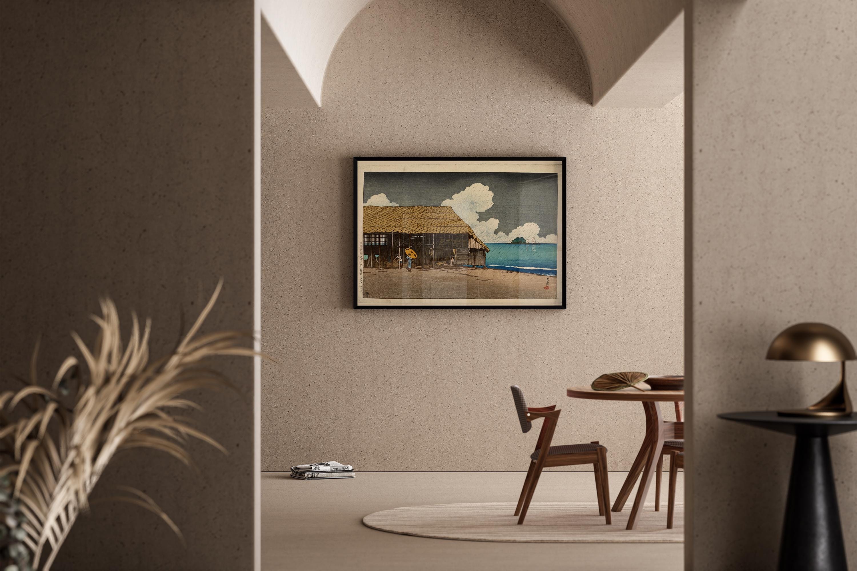 Kawase Hasui Japanese Art Print: Seaside Cottage at Himi, Etchu Giclée, Studio Ghibli Style - 9ArtPrints