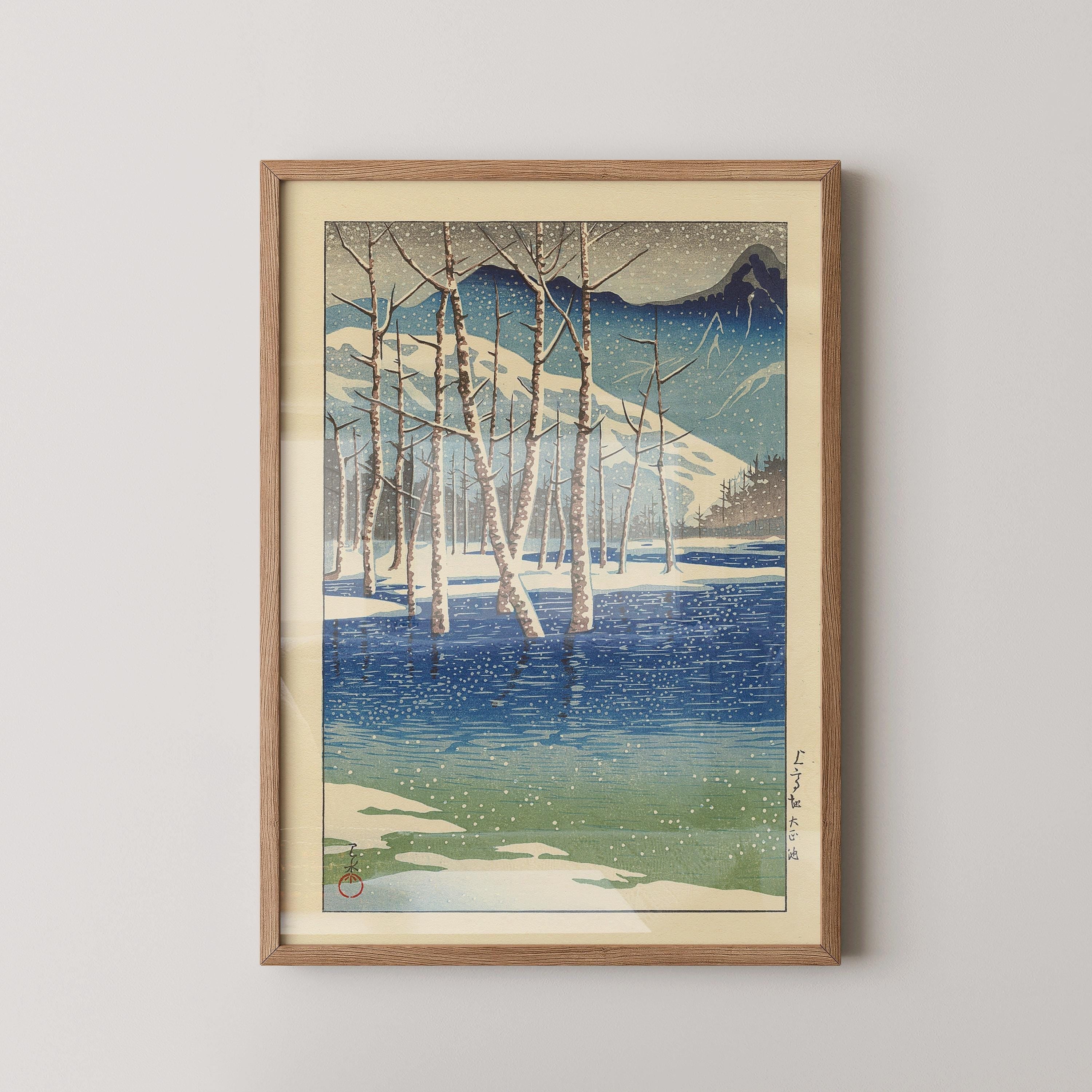 Kawase Hasui Japanese Woodblock Print: Taisho Pond Giclee Art - 9ArtPrints