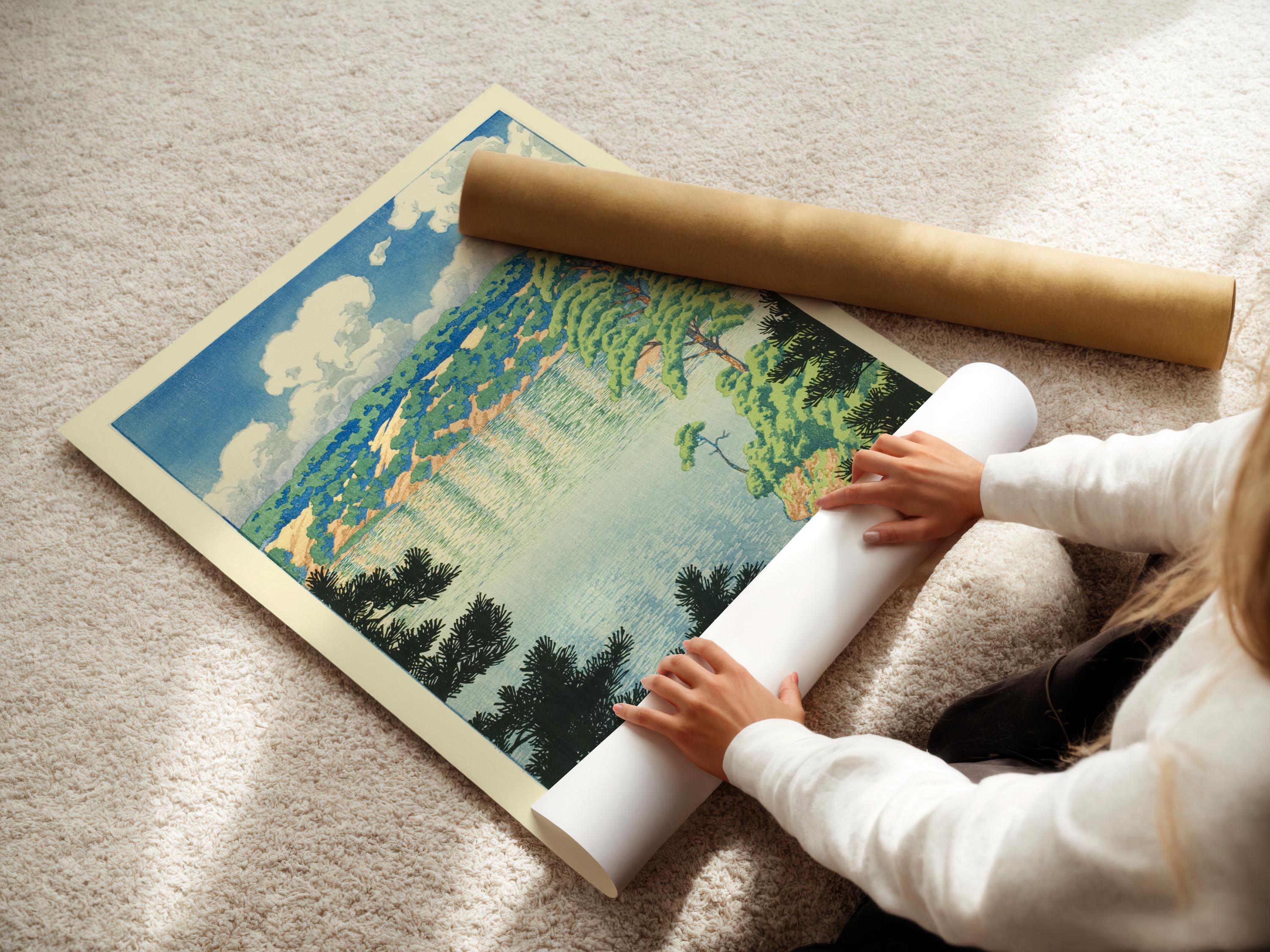 Kawase Hasui - Karasu Marsh, Akita: Japanese Woodblock Art Giclée Print - 9ArtPrints