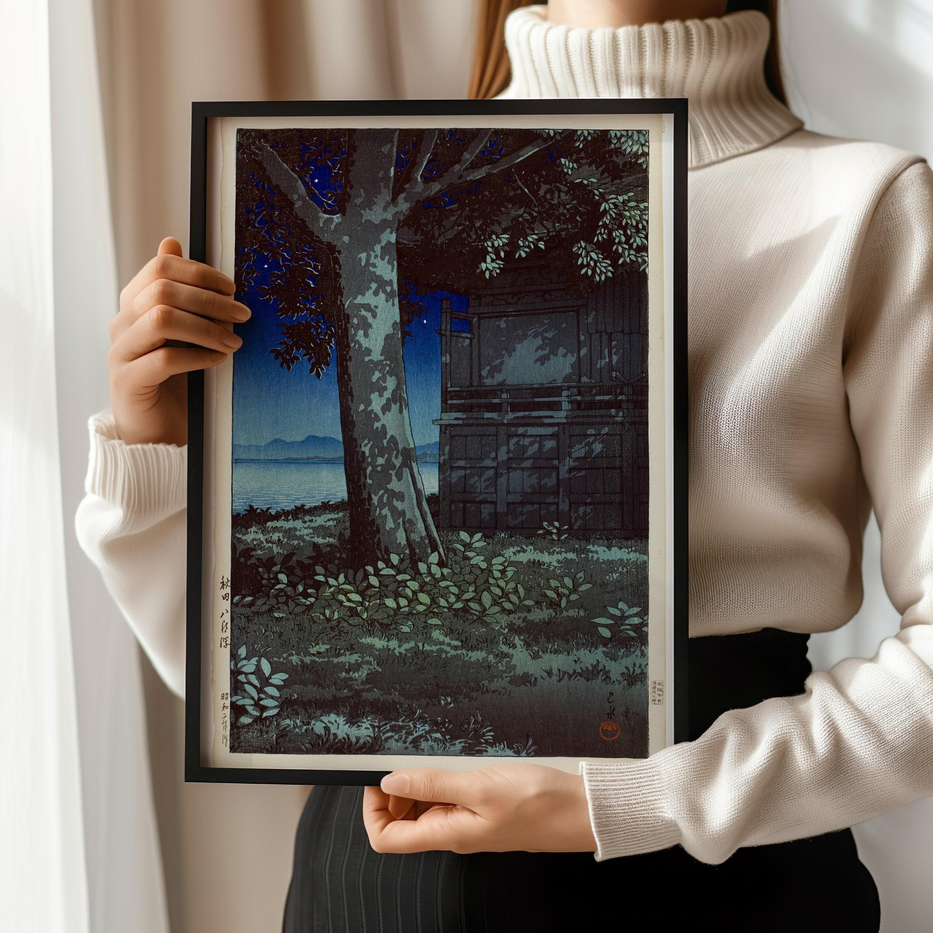 Kawase Hasui - Lake Hachirogata at Night | PRINT | Vintage Japanese Woodblock Ukiyo - e Art