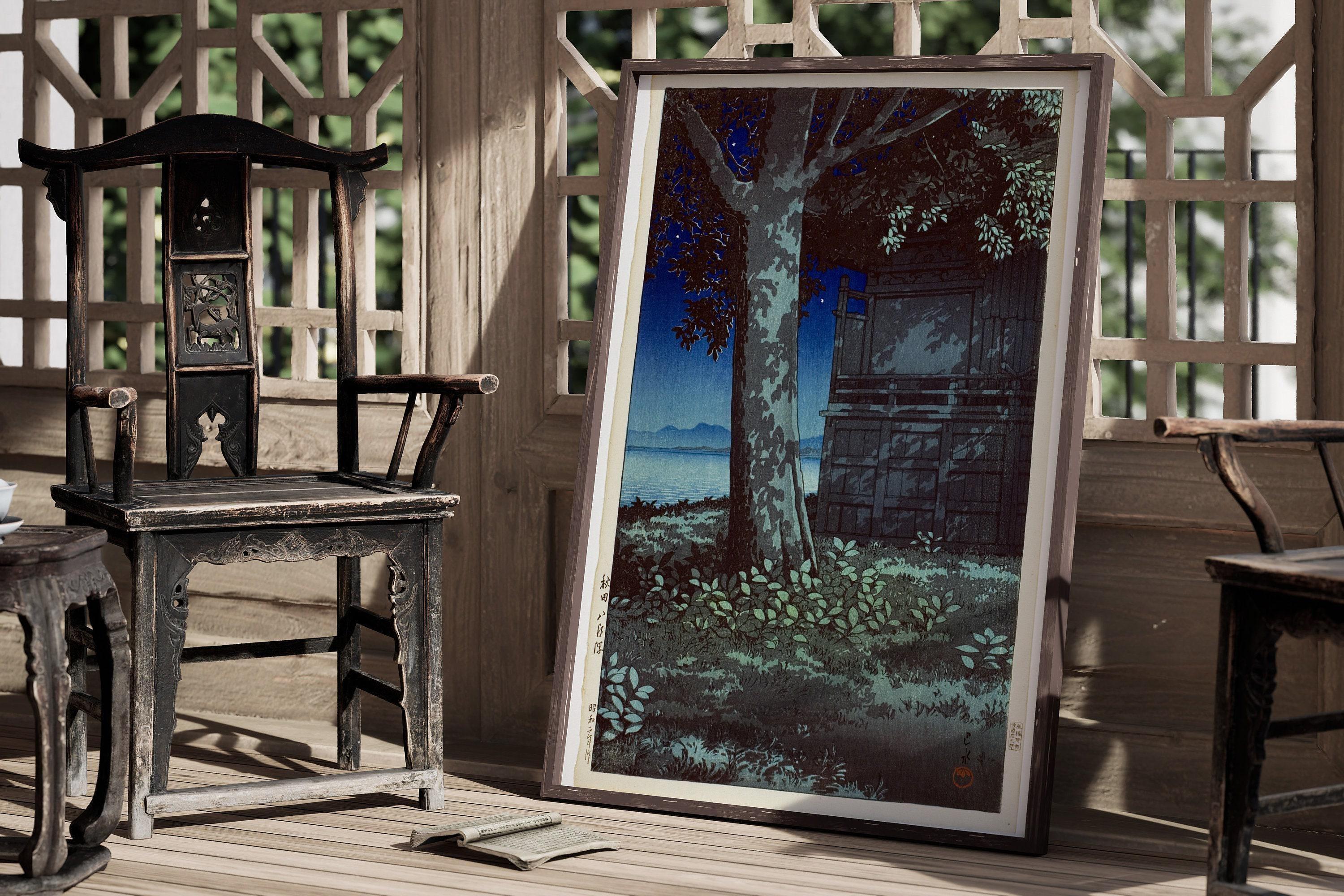 Kawase Hasui - Lake Hachirogata at Night | PRINT | Vintage Japanese Woodblock Ukiyo - e Art