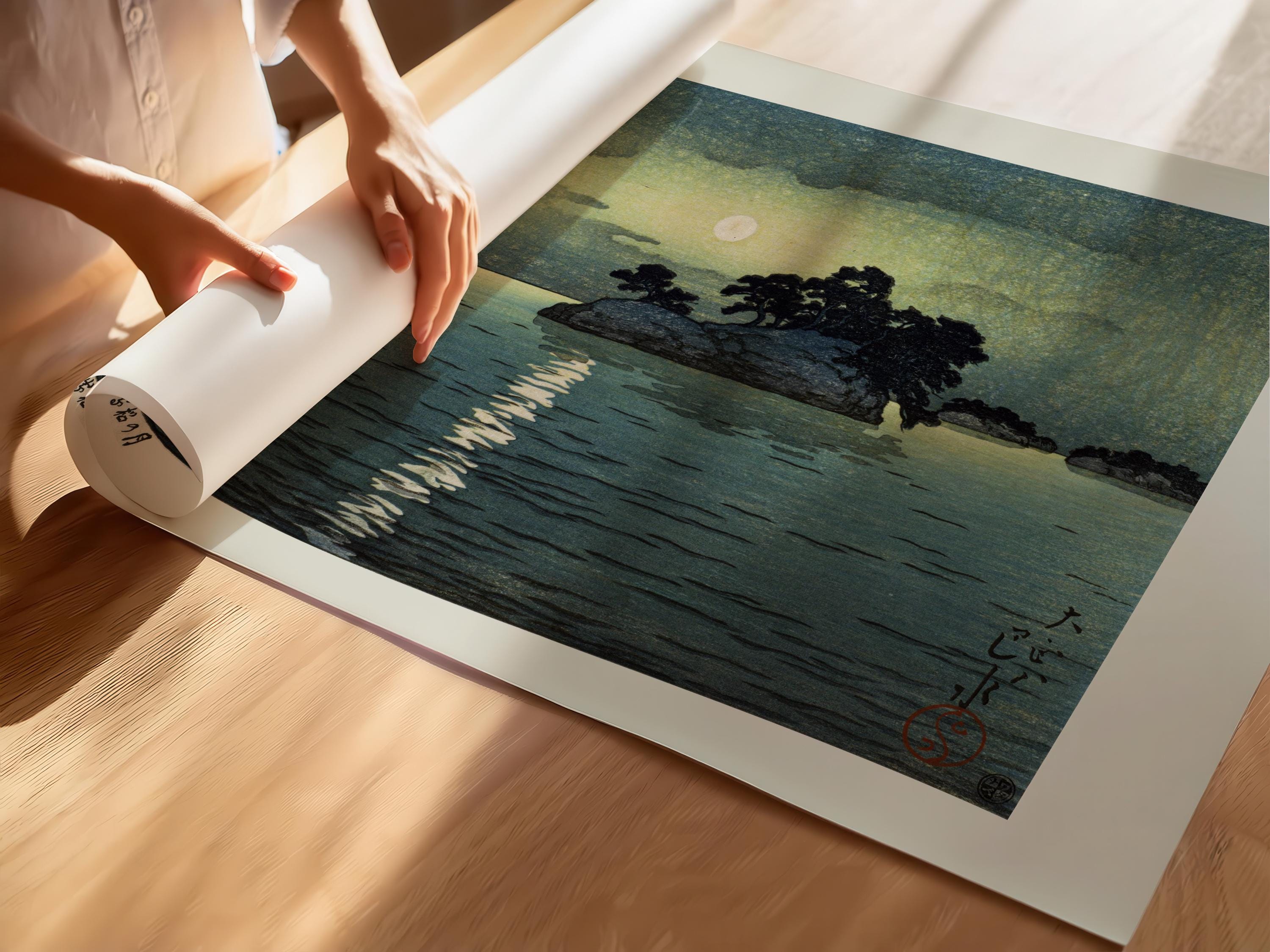 Kawase Hasui - Matsushima Moonlit Ukiyo - e Print: Japanese Woodblock Art - 9ArtPrints