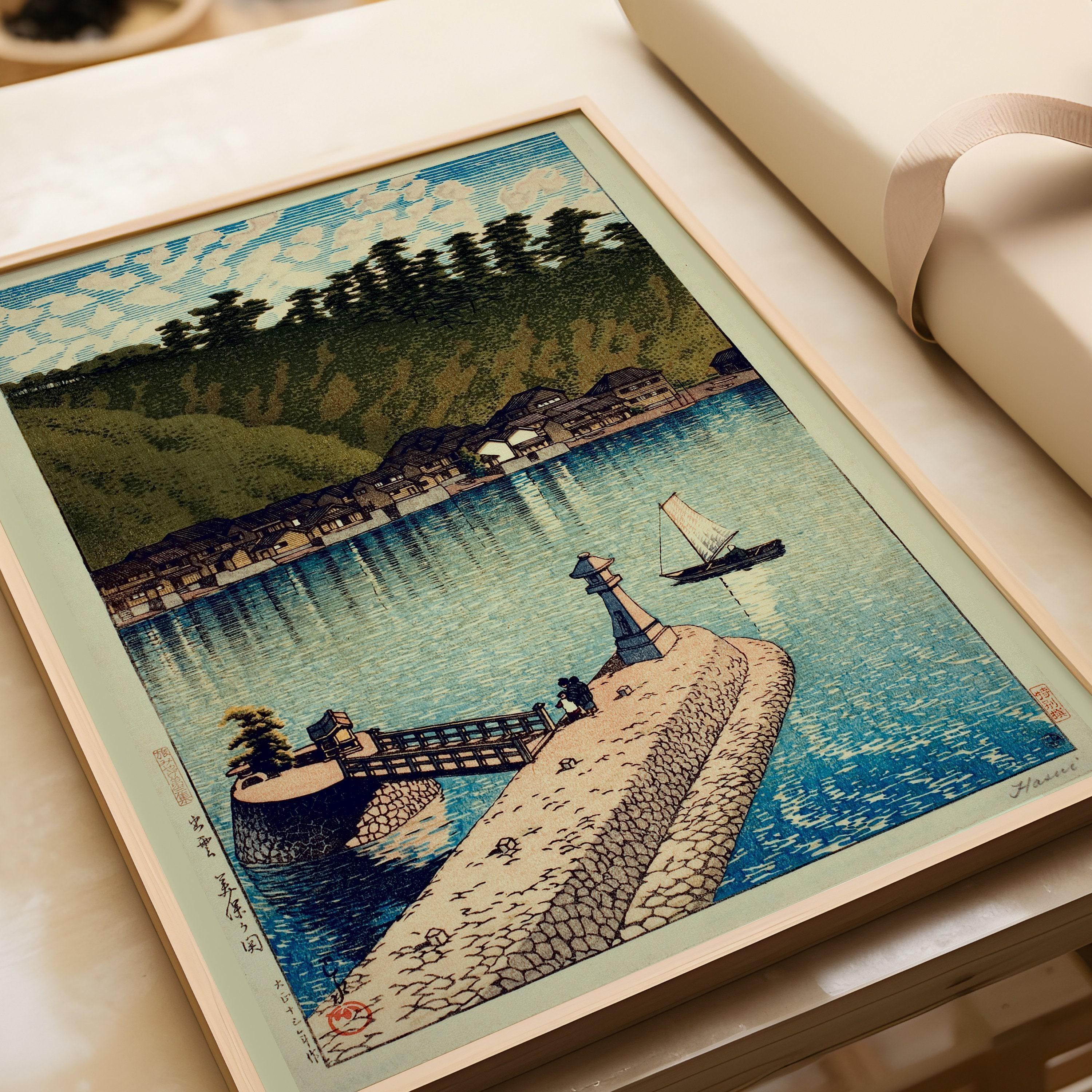 Kawase Hasui - Mihogaseki Bridge | PRINT | Vintage Japanese Woodcut Art