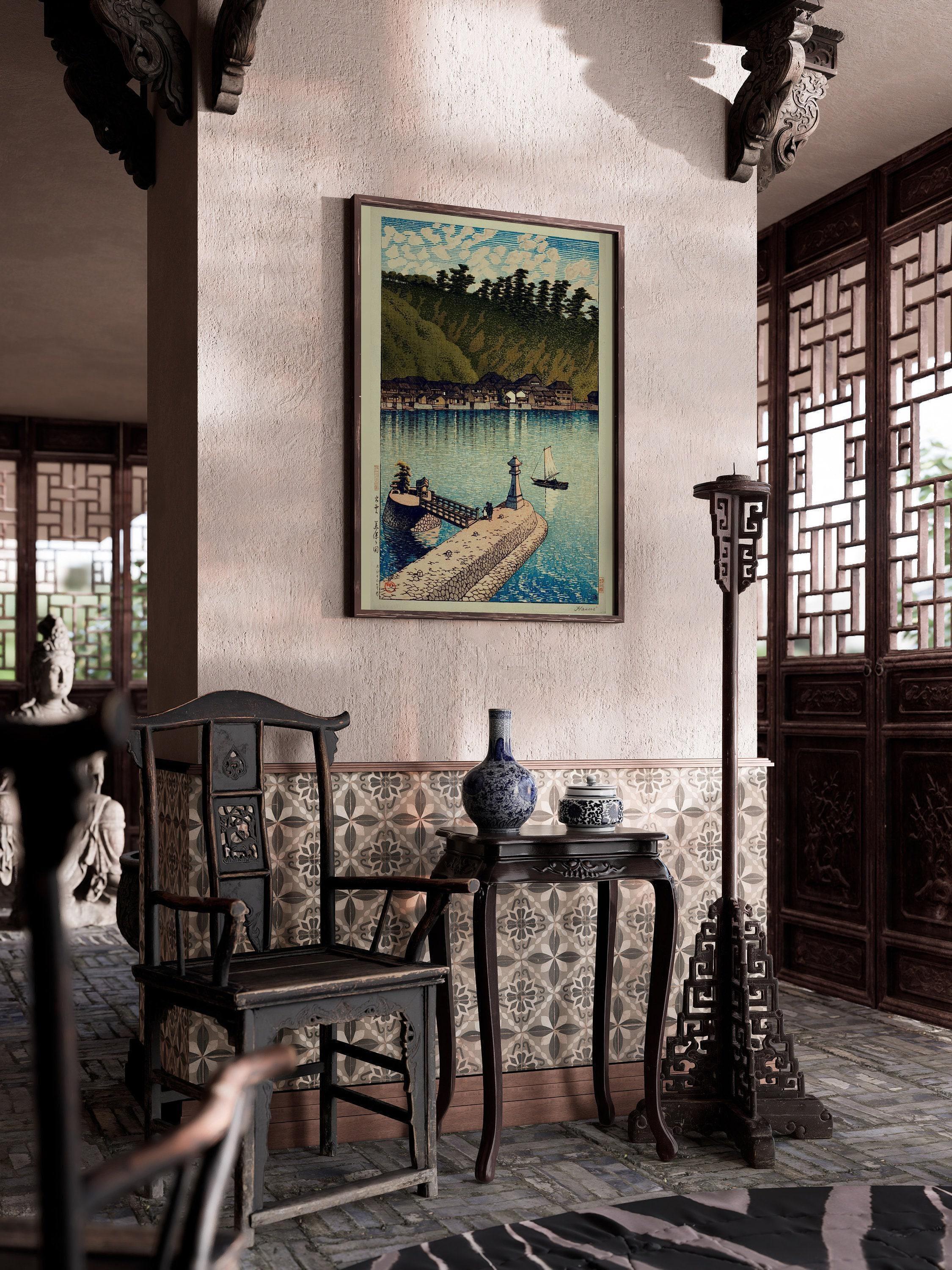 Kawase Hasui - Mihogaseki Bridge | PRINT | Vintage Japanese Woodcut Art