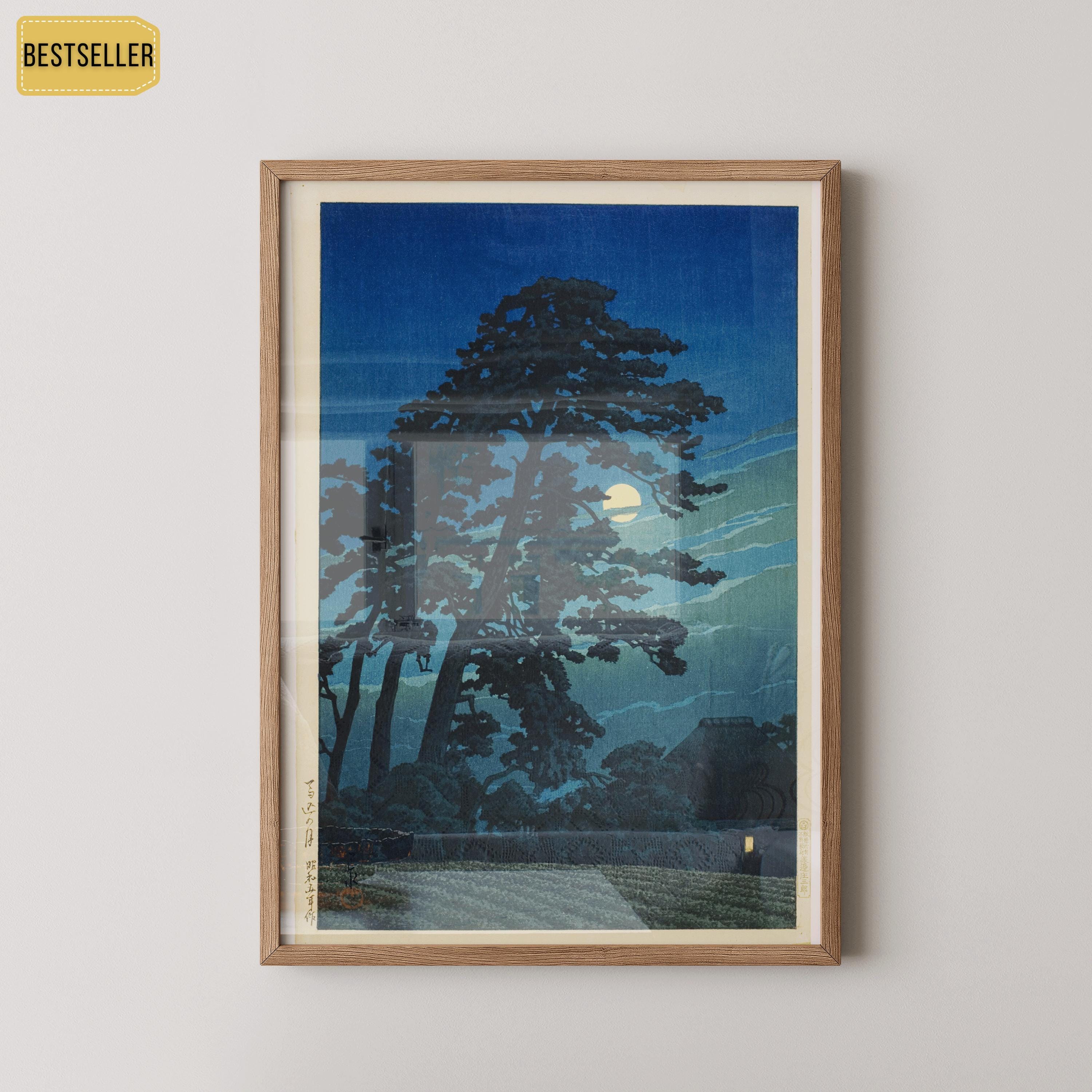 Kawase Hasui - Moon at Umagome | PRINT | Vintage Japanese Woodblock Ukiyo - e Art