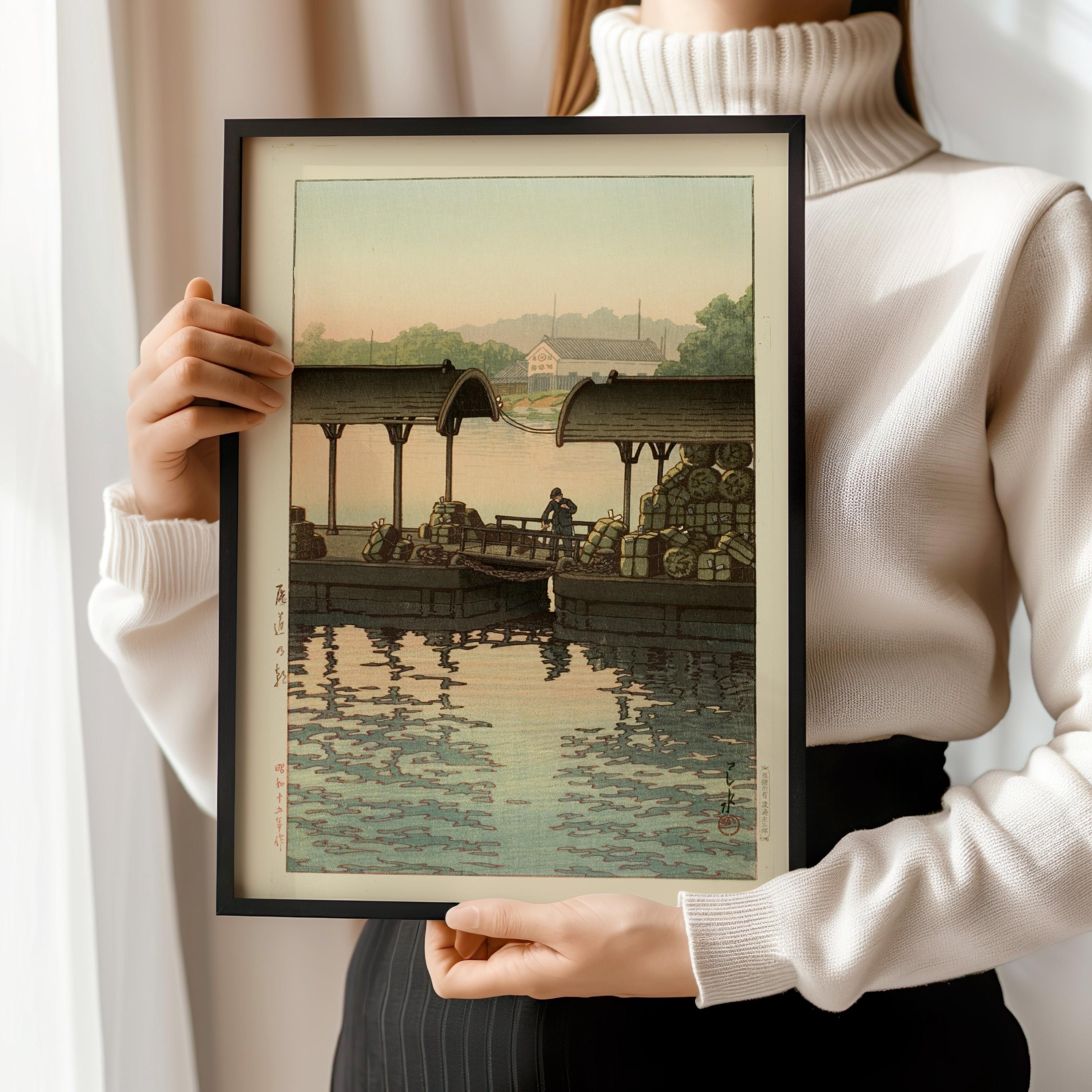 Kawase Hasui - Morning at Onomichi: Vintage Japanese Ukiyo - e Art Print - 9ArtPrints