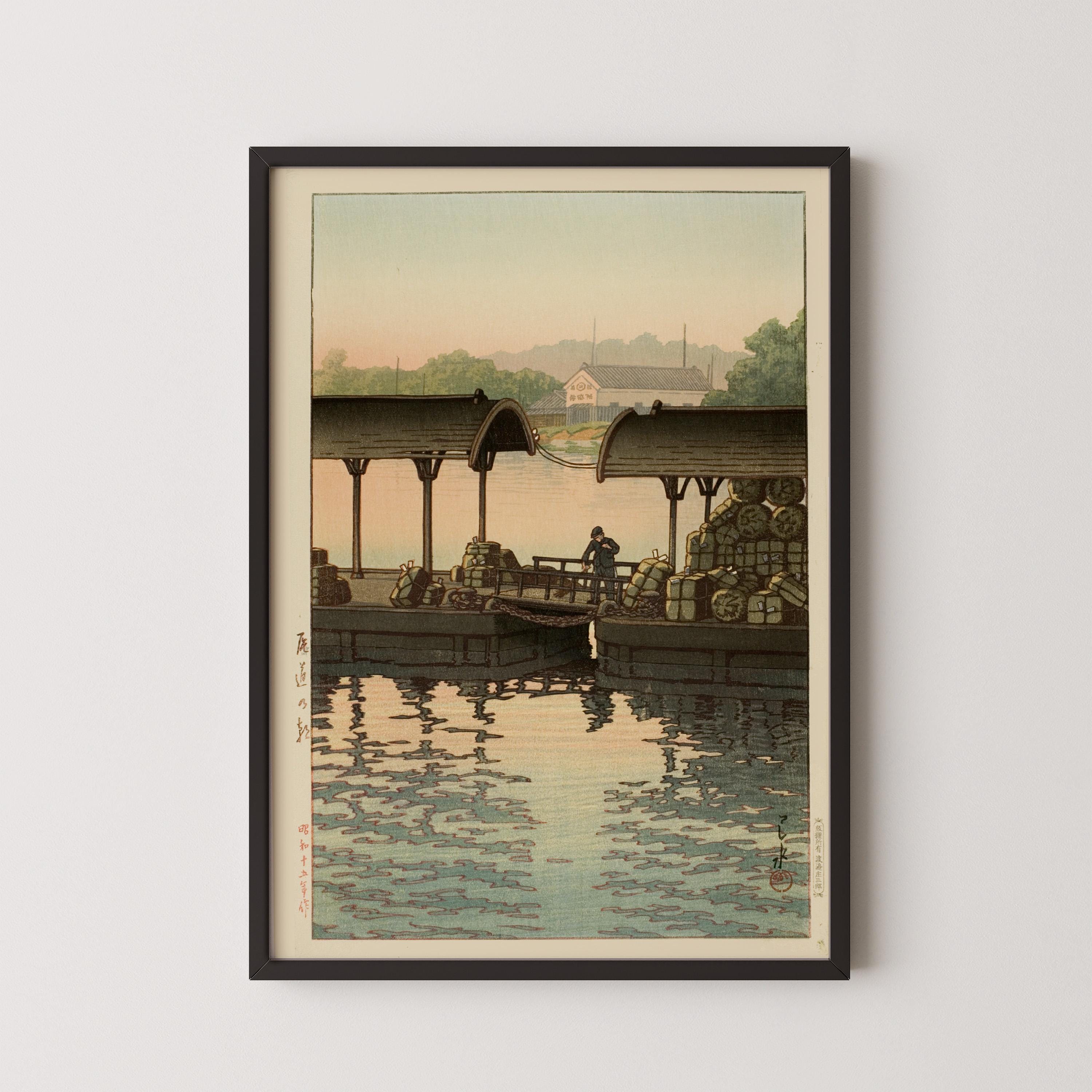 Kawase Hasui - Morning at Onomichi: Vintage Japanese Ukiyo - e Art Print - 9ArtPrints