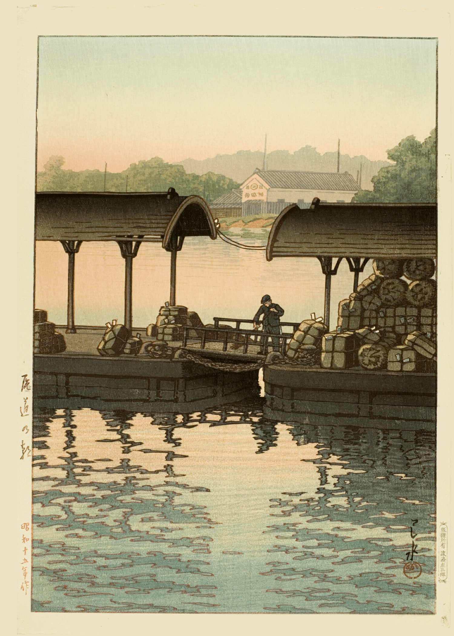 Kawase Hasui — Morning at Onomichi: Vintage Japanese Ukiyo - e | Japanese Woodblock Print (Shin Hanga) - 9ArtPrints