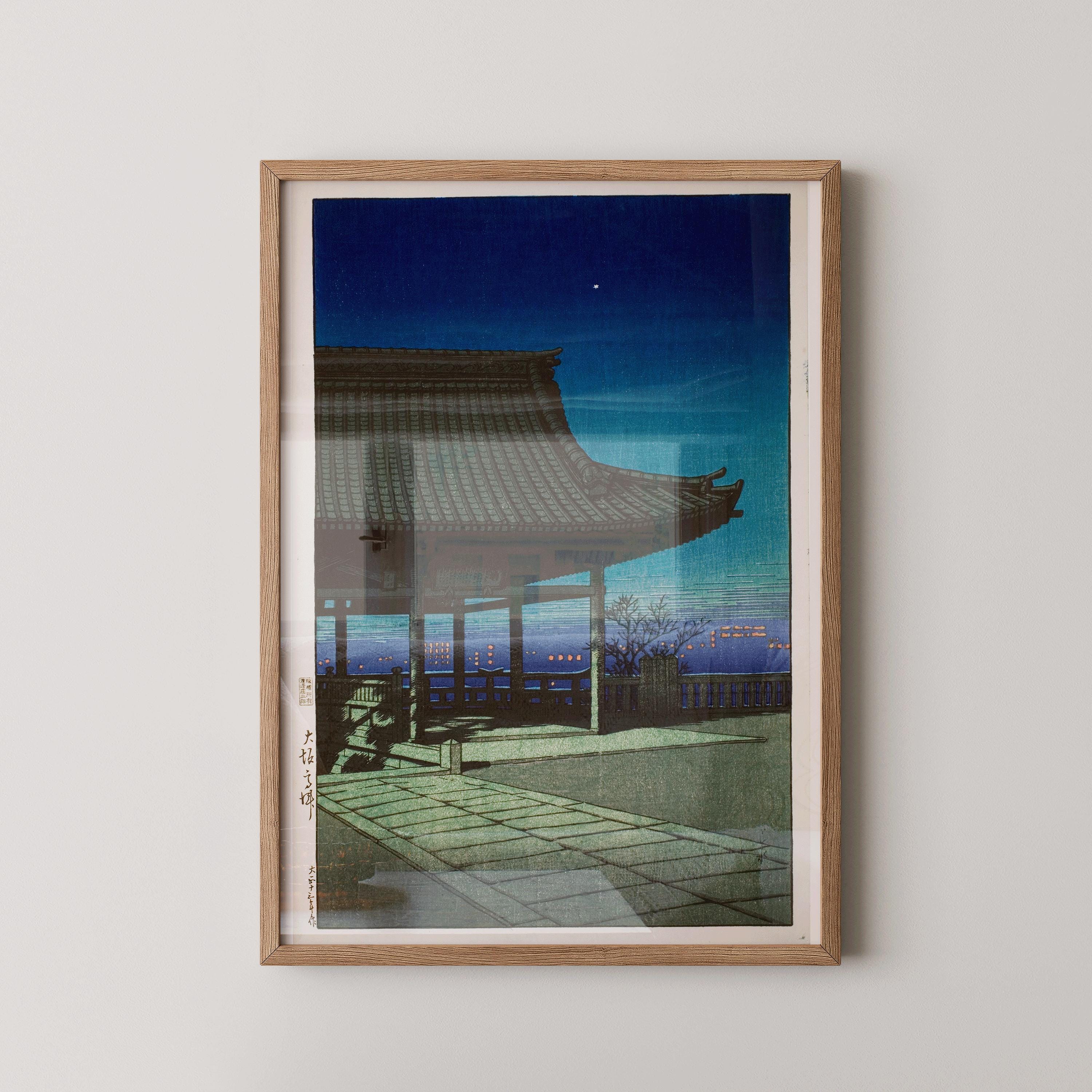 Kawase Hasui - Night at Kozu, Osaka: Vintage Ukiyo - e Woodblock Print - 9ArtPrints