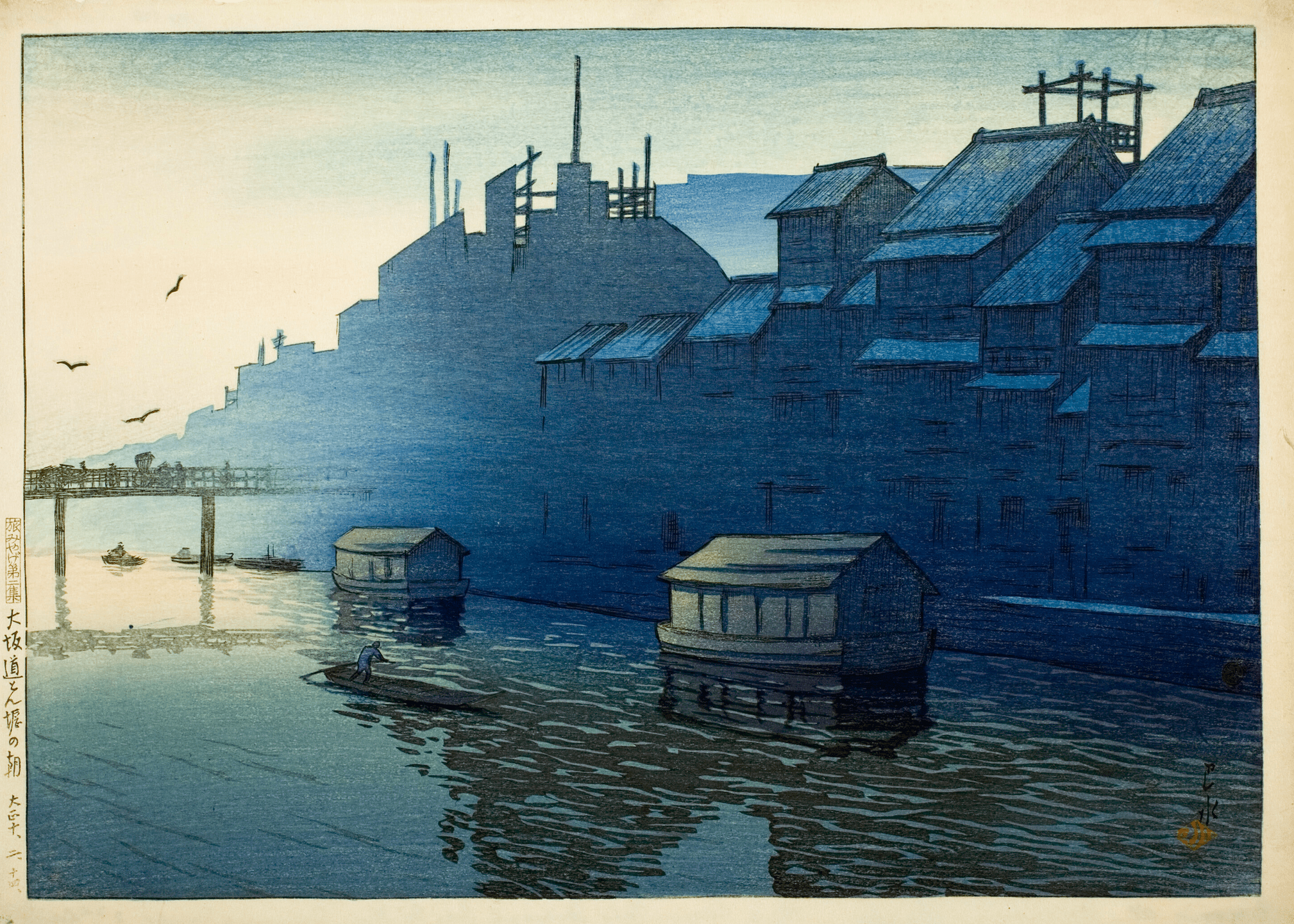 Kawase Hasui — Osaka Morning: Japanese Woodblock Art Giclee | Japanese Woodblock Print (Shin Hanga) - 9ArtPrints
