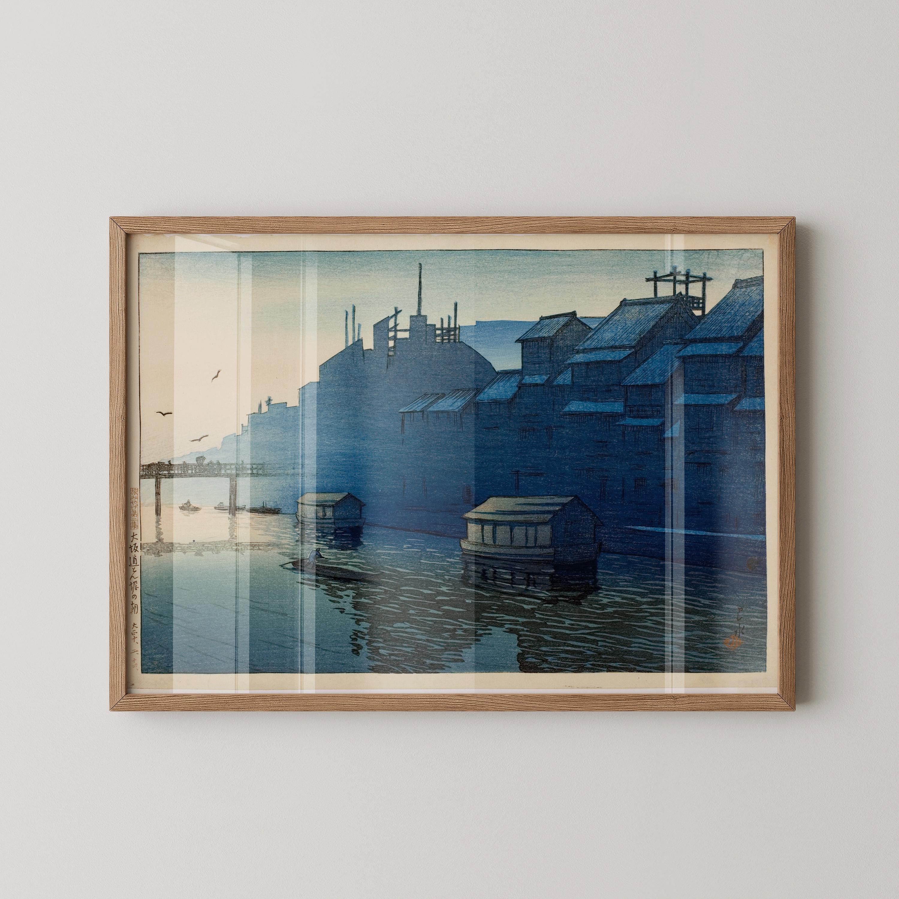 Kawase Hasui - Osaka Morning: Japanese Woodblock Art Giclee Print - 9ArtPrints