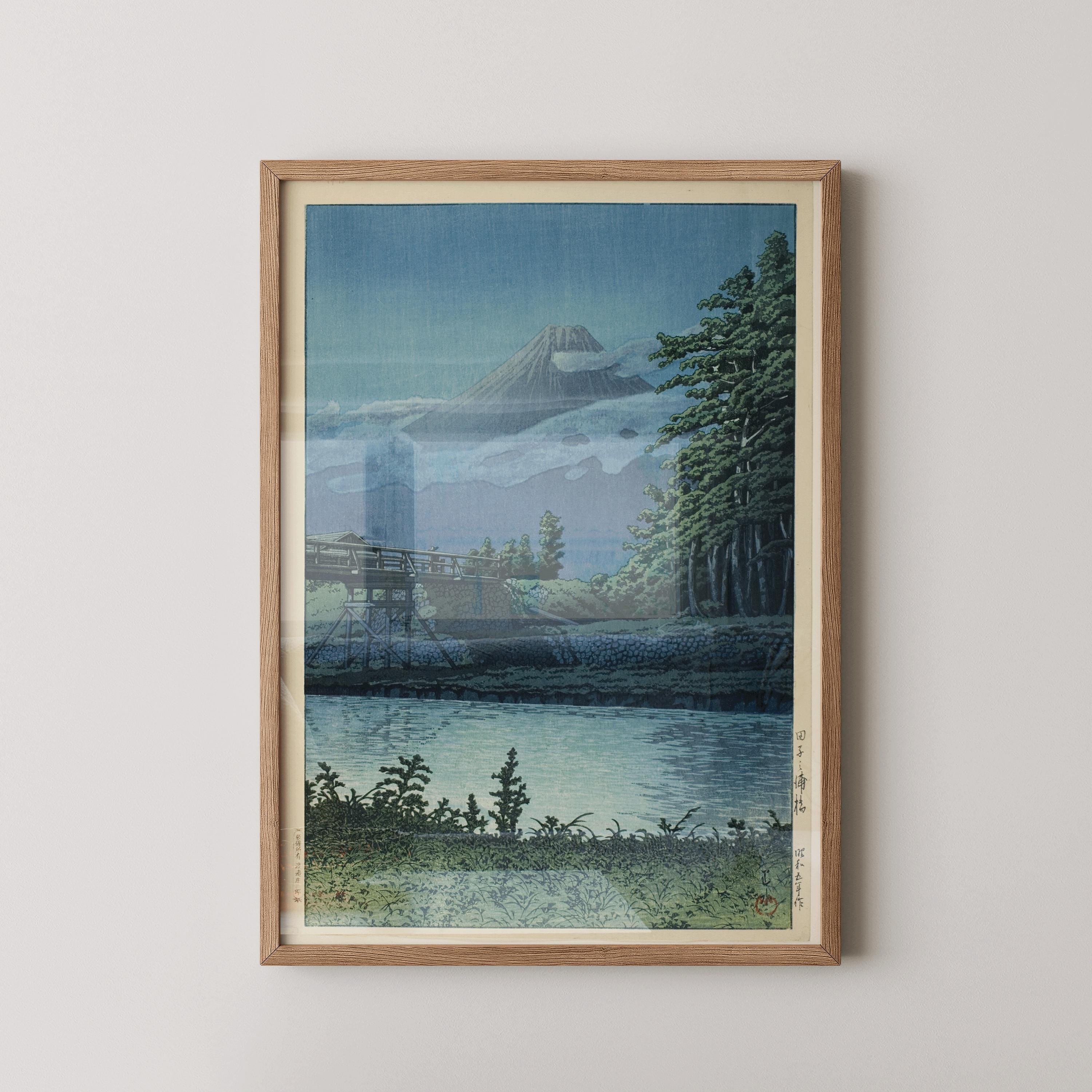 Kawase Hasui Print: Tagonoura Bridge, Japanese Woodblock Art - 9ArtPrints