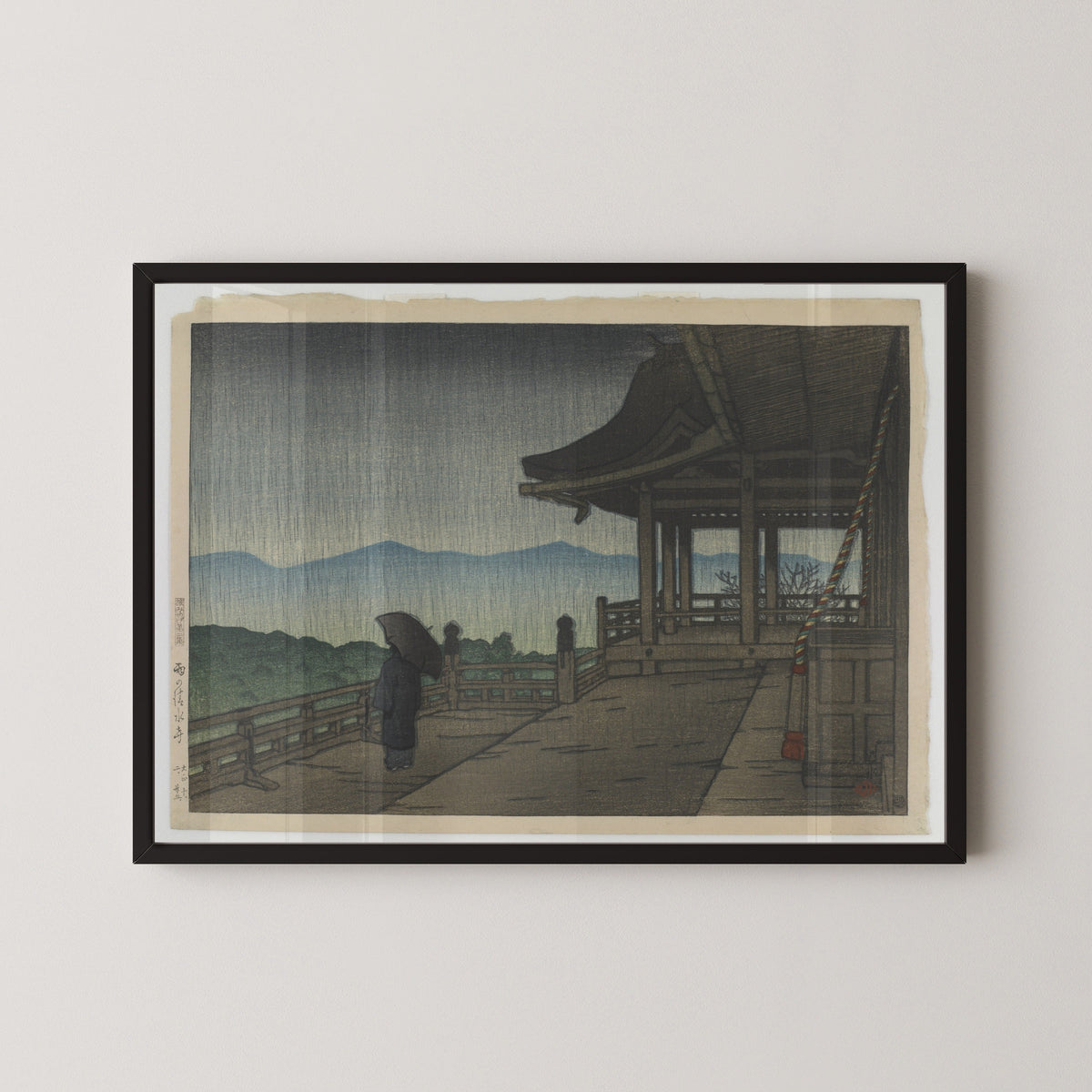 Kawase Hasui — Rain at Kiyomizu Temple | Japanese Woodblock Print (Shin Hanga) - 9ArtPrints