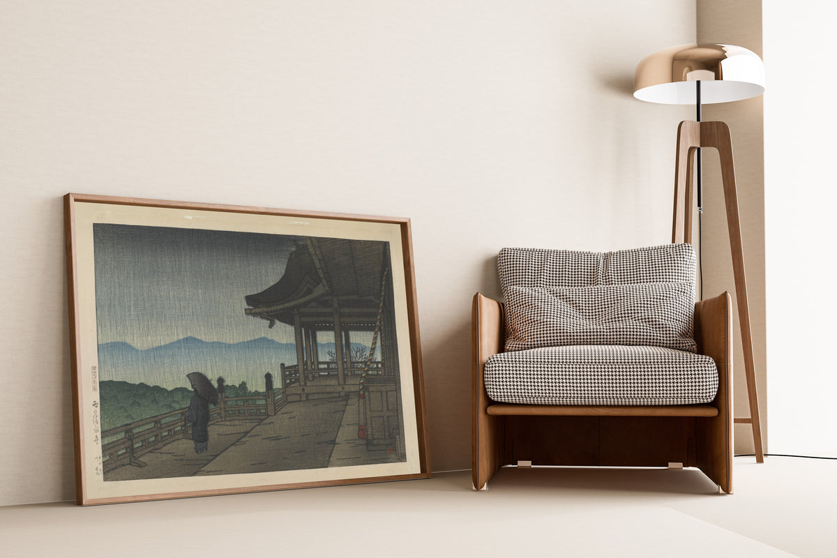 Kawase Hasui — Rain at Kiyomizu Temple | Japanese Woodblock Print (Shin Hanga) - 9ArtPrints