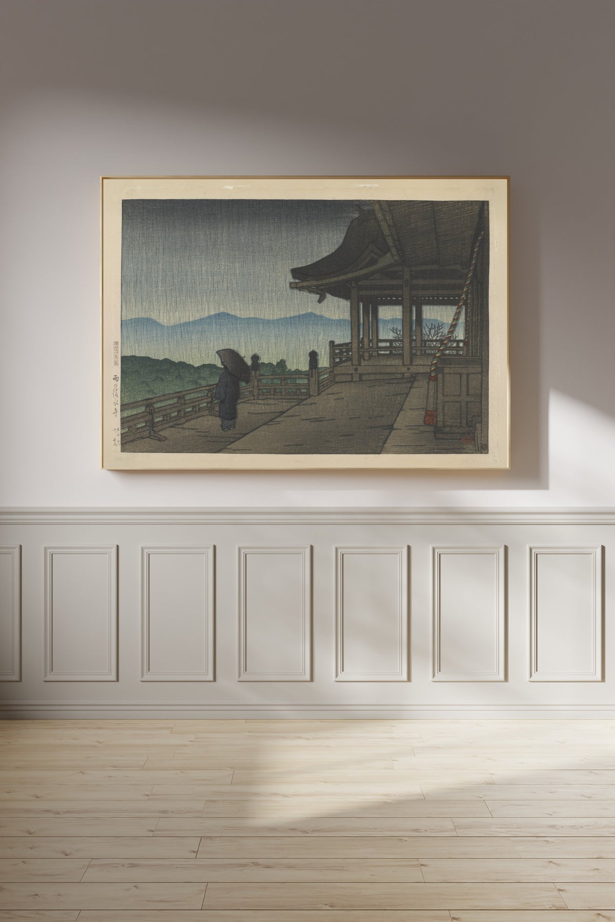 Kawase Hasui — Rain at Kiyomizu Temple | Japanese Woodblock Print (Shin Hanga) - 9ArtPrints
