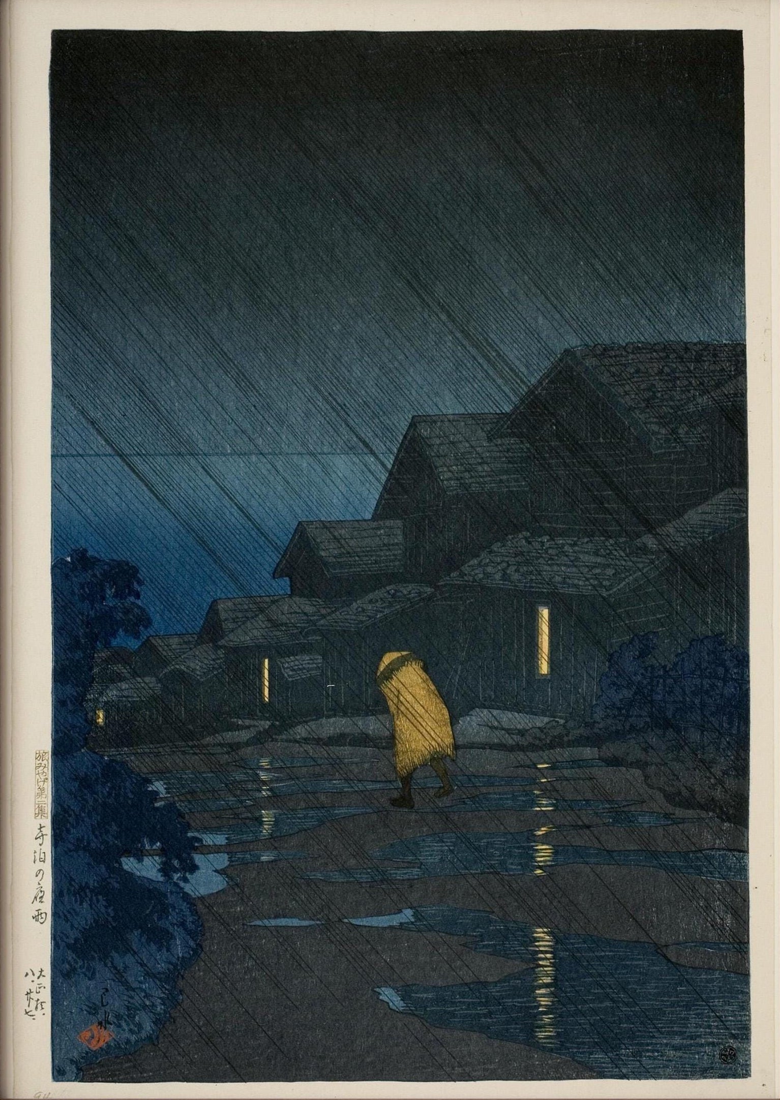 Kawase Hasui Rain at Teradomari Giclée Print: Japanese Woodblock Art - 9ArtPrints