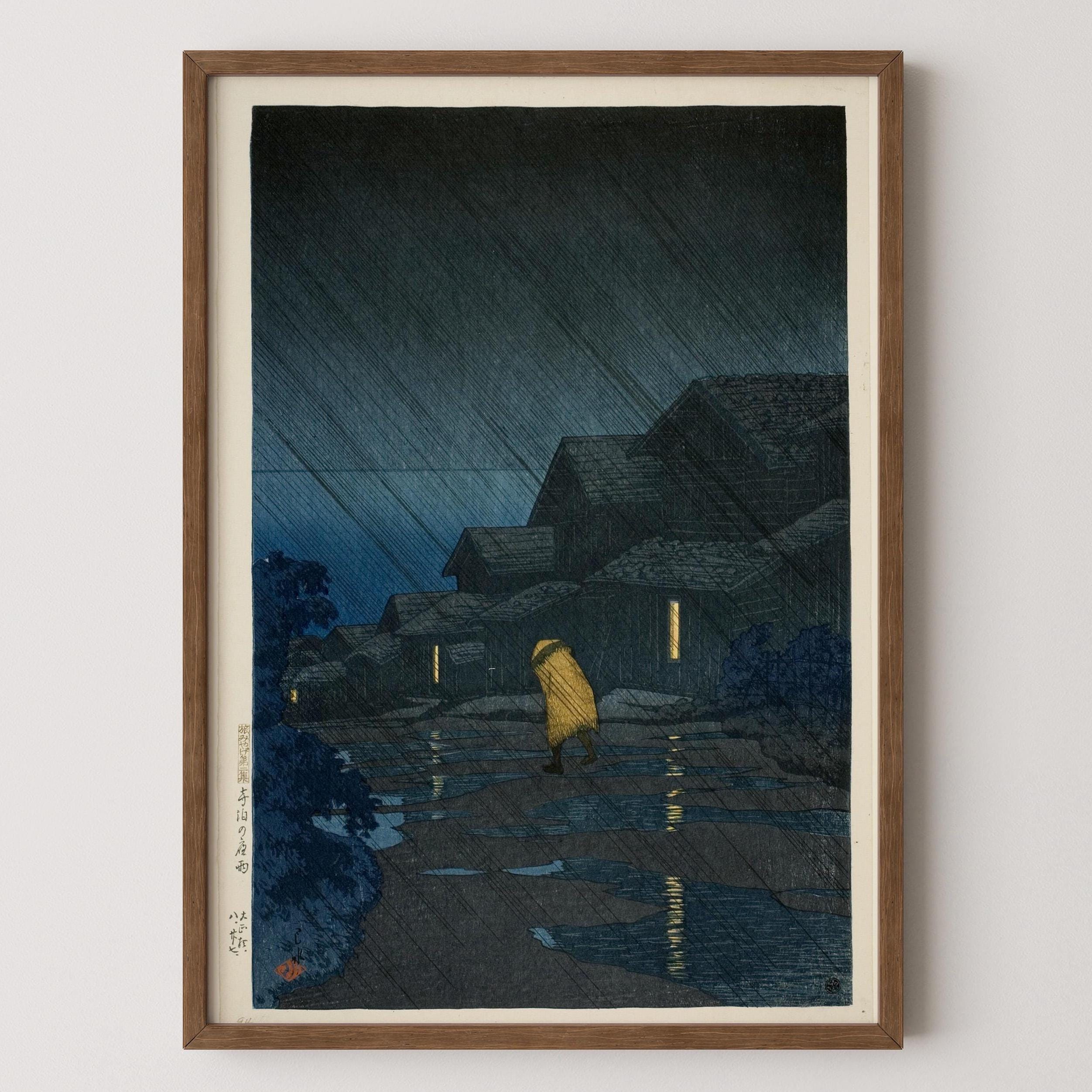 Kawase Hasui Rain at Teradomari Giclée Print: Japanese Woodblock Art - 9ArtPrints