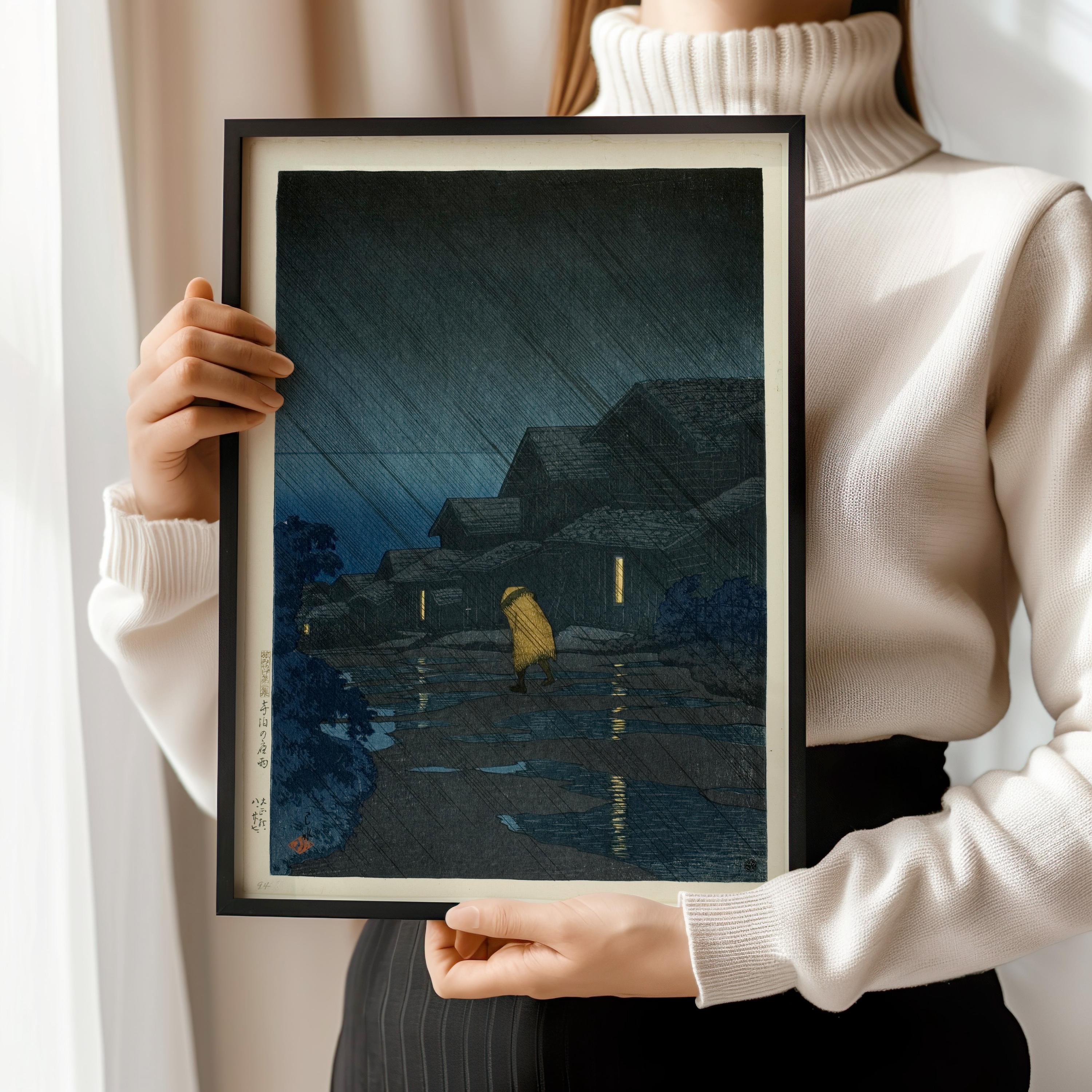 Kawase Hasui Rain at Teradomari Giclée Print: Japanese Woodblock Art - 9ArtPrints