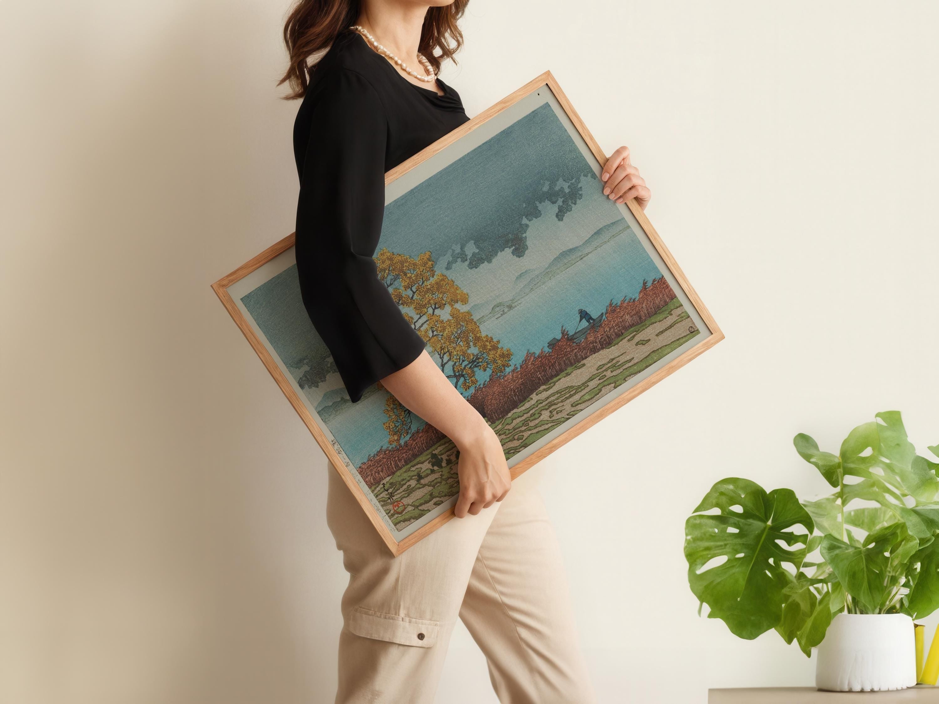 Kawase Hasui - Rain on Lake Matsue: Japanese Vintage Art Giclée Print - 9ArtPrints