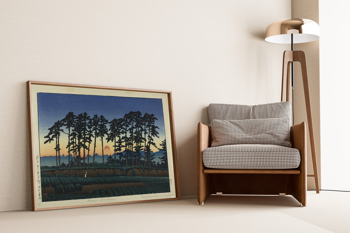 Kawase Hasui — Setting Sun at Ichinokura, Ikegami | Japanese Woodblock Print (Shin Hanga) - 9ArtPrints