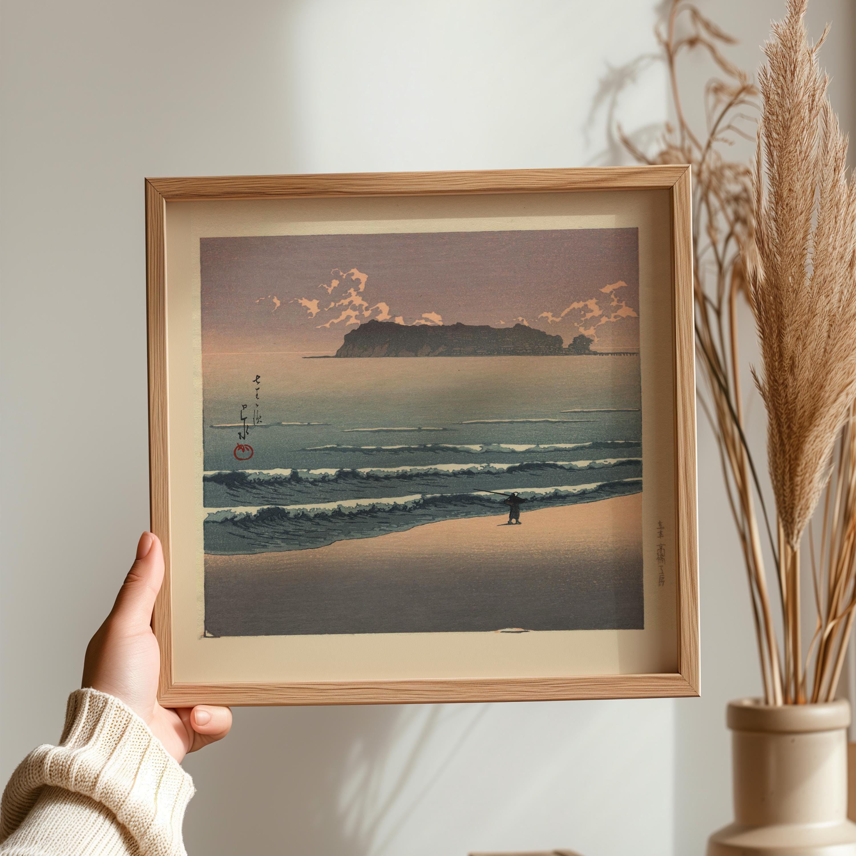 Kawase Hasui Shichirigahama Print: Vintage Japanese Woodblock Art - 9ArtPrints