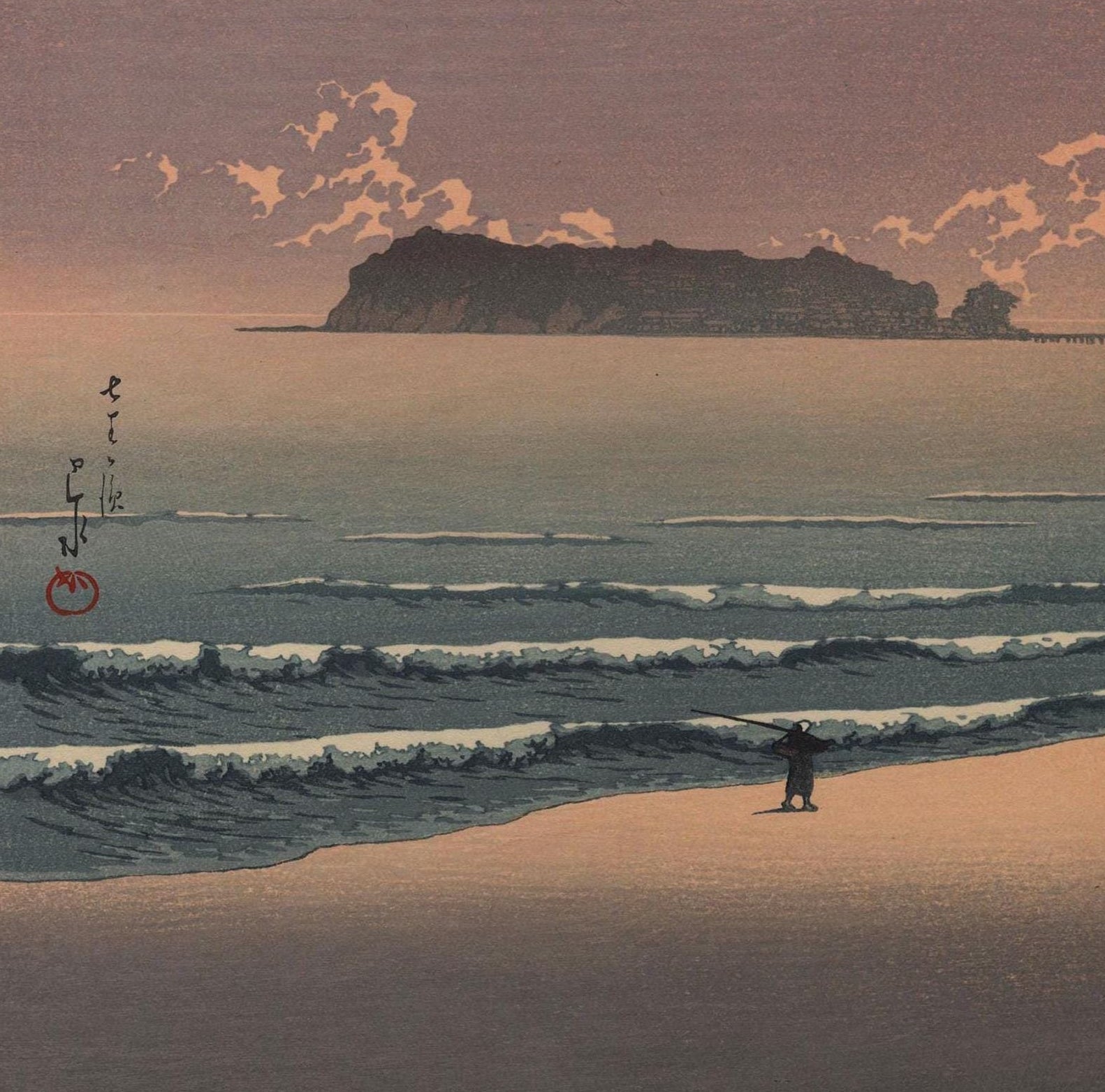 Kawase Hasui Shichirigahama Print: Vintage Japanese Woodblock Art - 9ArtPrints