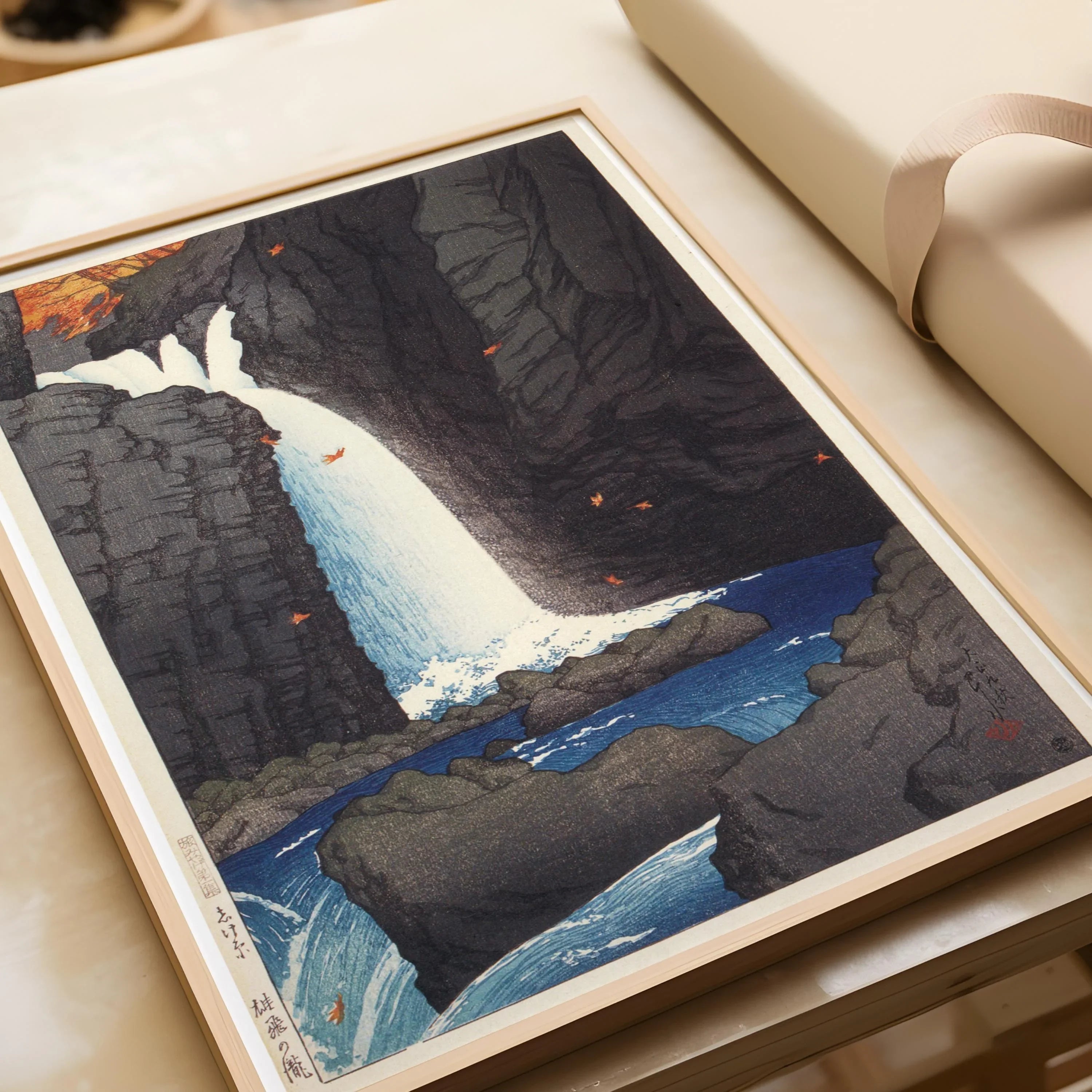 Kawase Hasui - Shihohara Falls Giclee Print: Vintage Japanese Woodcut Art - 9ArtPrints