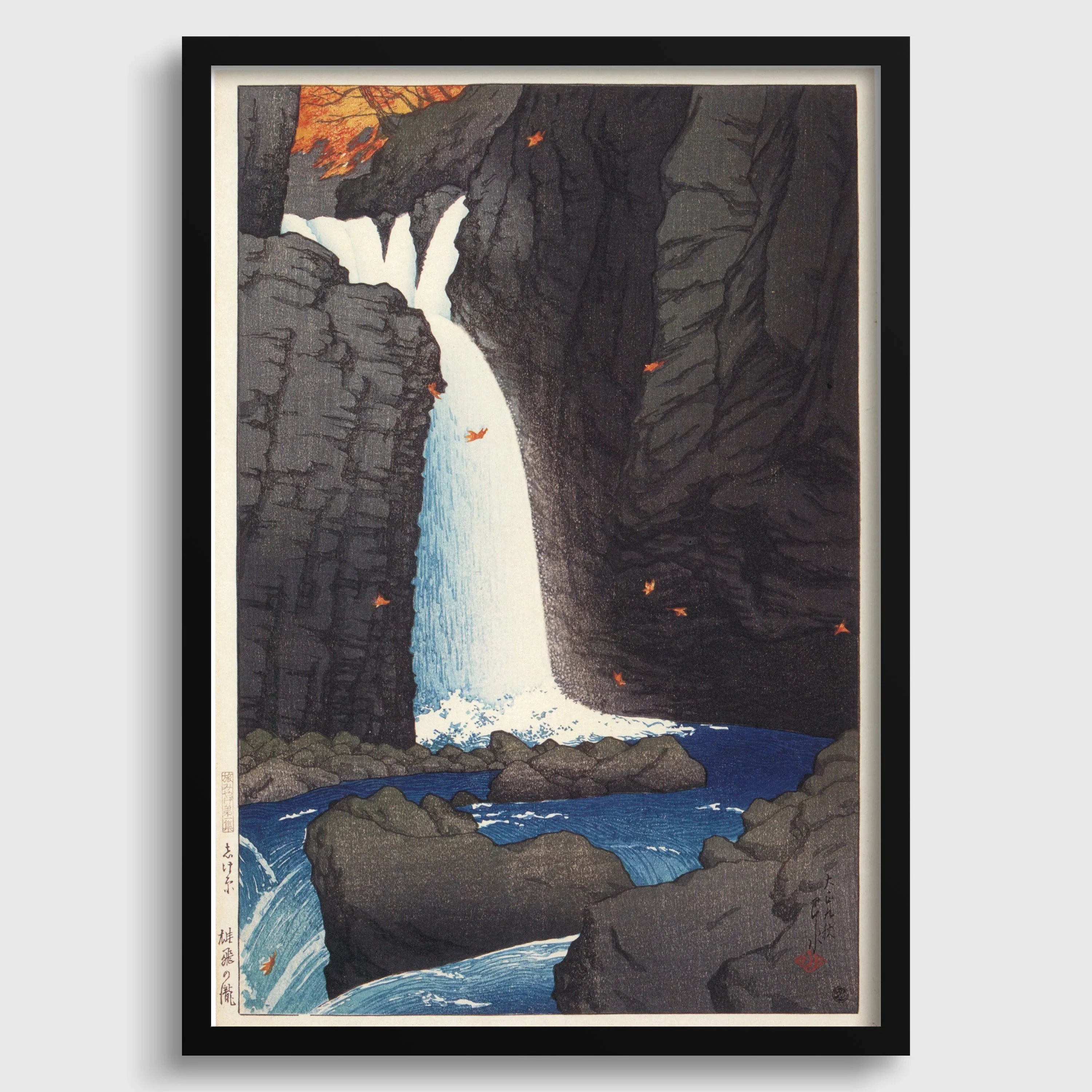 Kawase Hasui - Shihohara Falls Giclee Print: Vintage Japanese Woodcut Art - 9ArtPrints