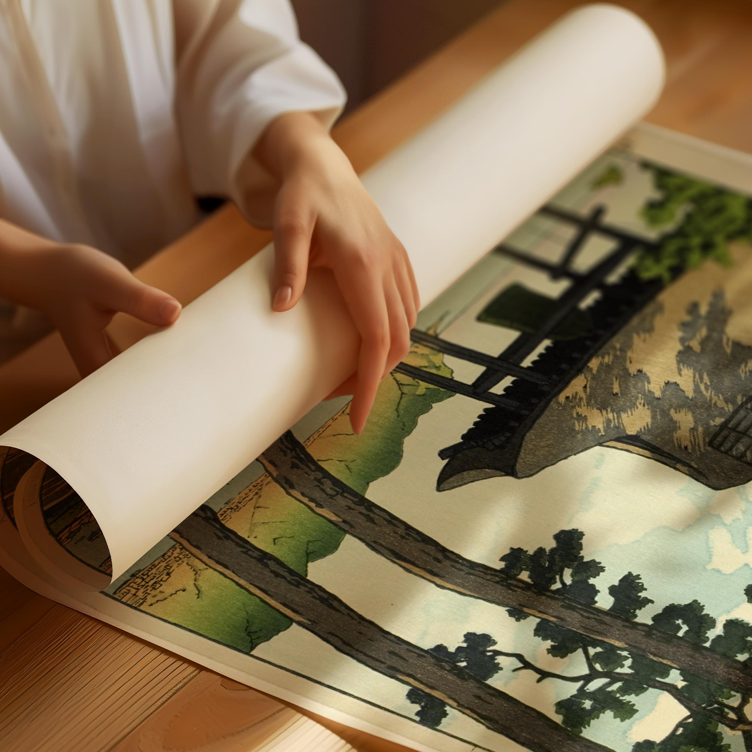 Kawase Hasui - Shogetsu Temple Giclée Print: Vintage Japanese Woodblock Art - 9ArtPrints