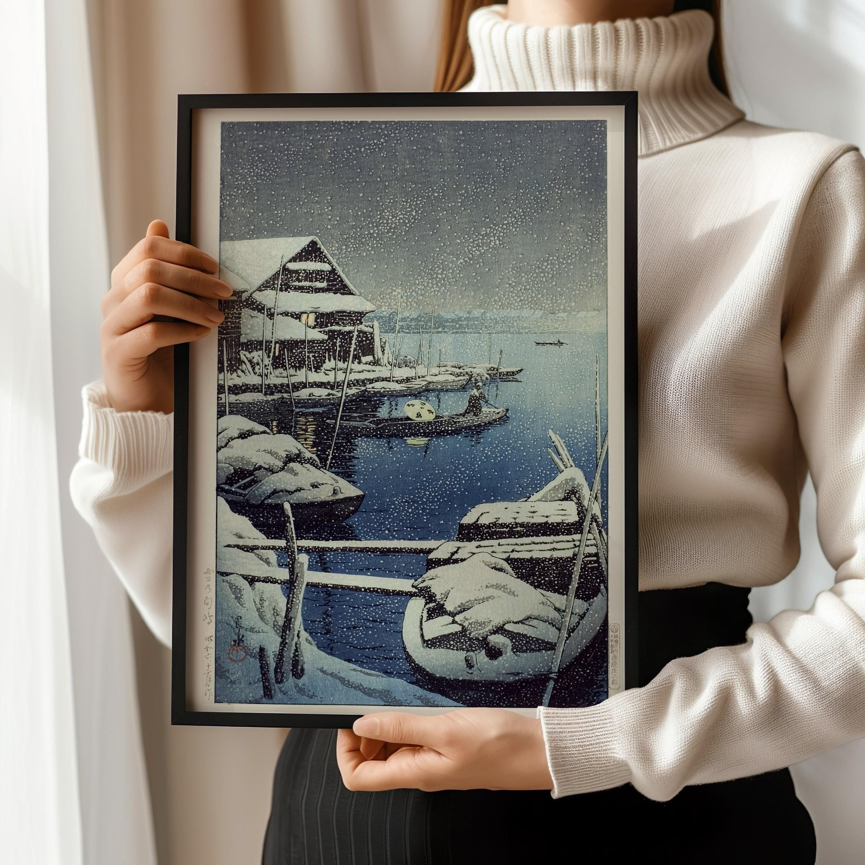 Kawase Hasui - Snow at Mukojima: Vintage Japanese Ukiyo - e Art Print - 9ArtPrints