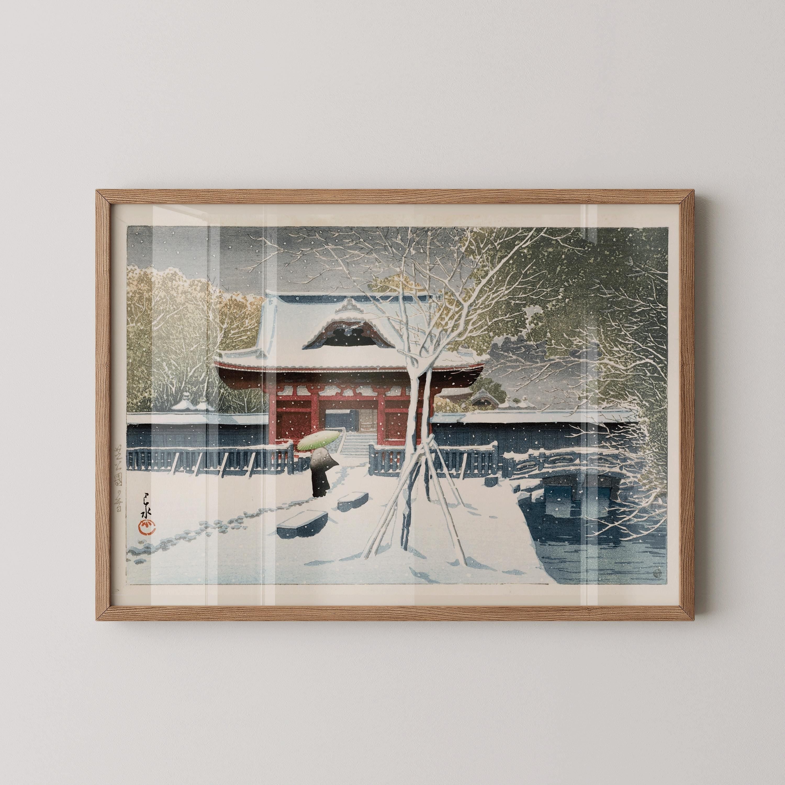 Kawase Hasui - Snow at Shiba Park: Japanese Woodblock Art Print - 9ArtPrints
