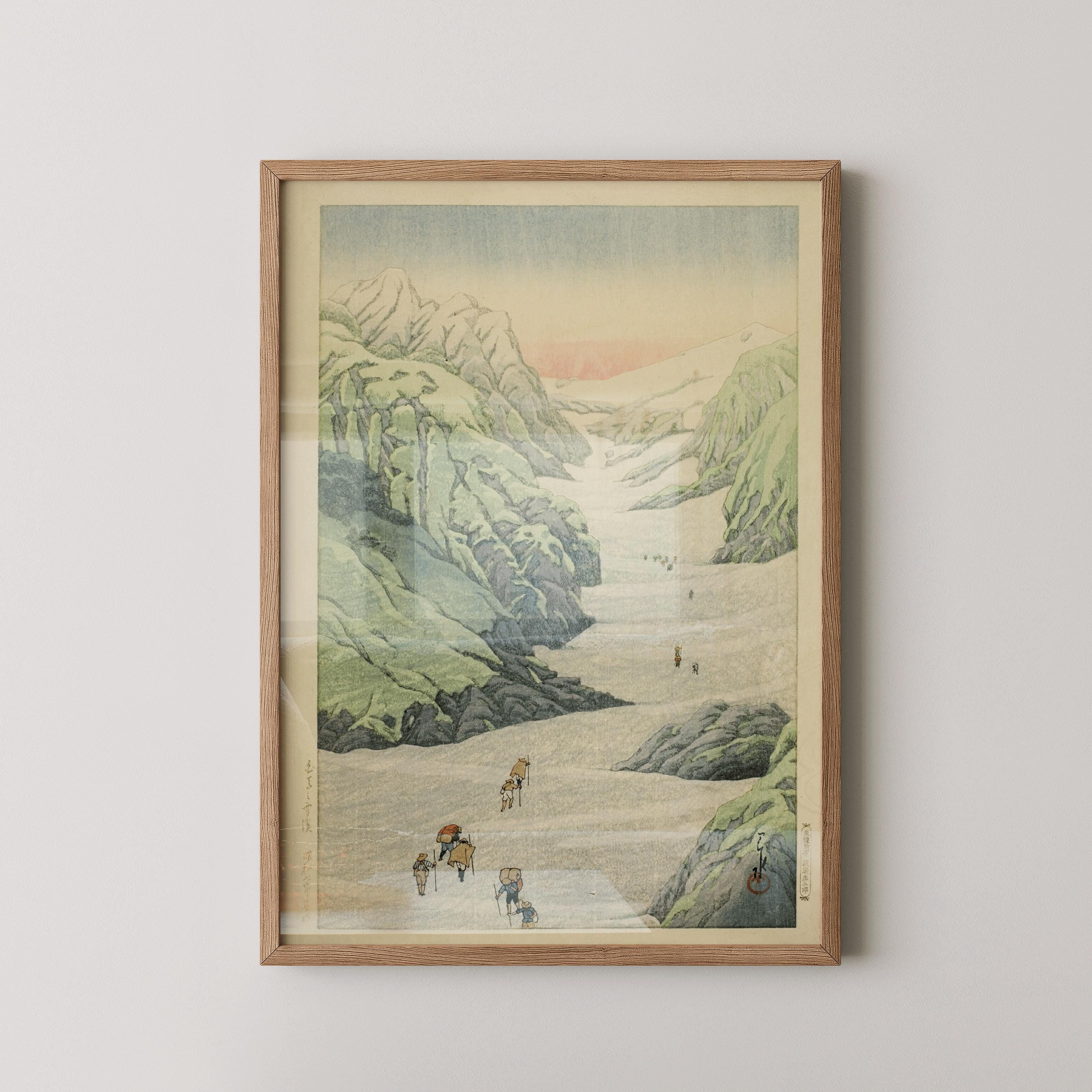 Kawase Hasui - Snow Valley at Mt. Shirouma Giclee Print: Vintage Japanese Woodblock Art - 9ArtPrints