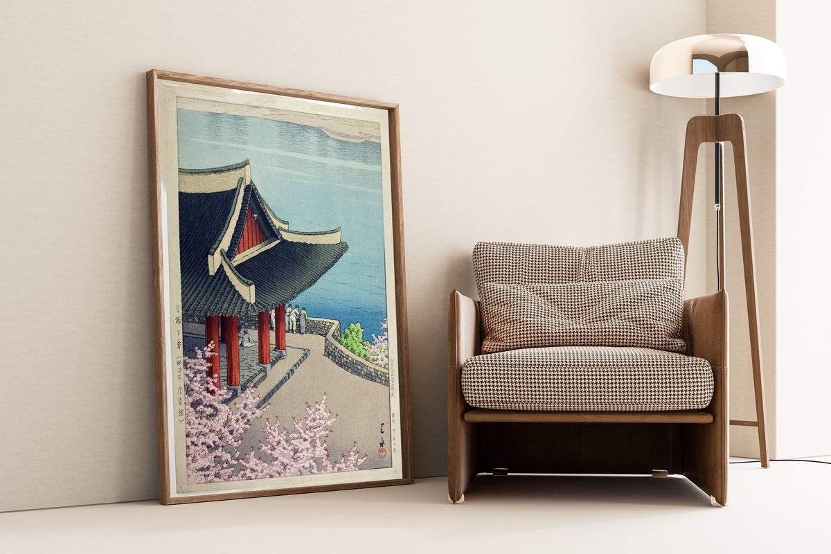 Kawase Hasui — Spring at Pubyok Pavilion, Korea | Japanese Woodblock Print (Shin Hanga) - 9ArtPrints