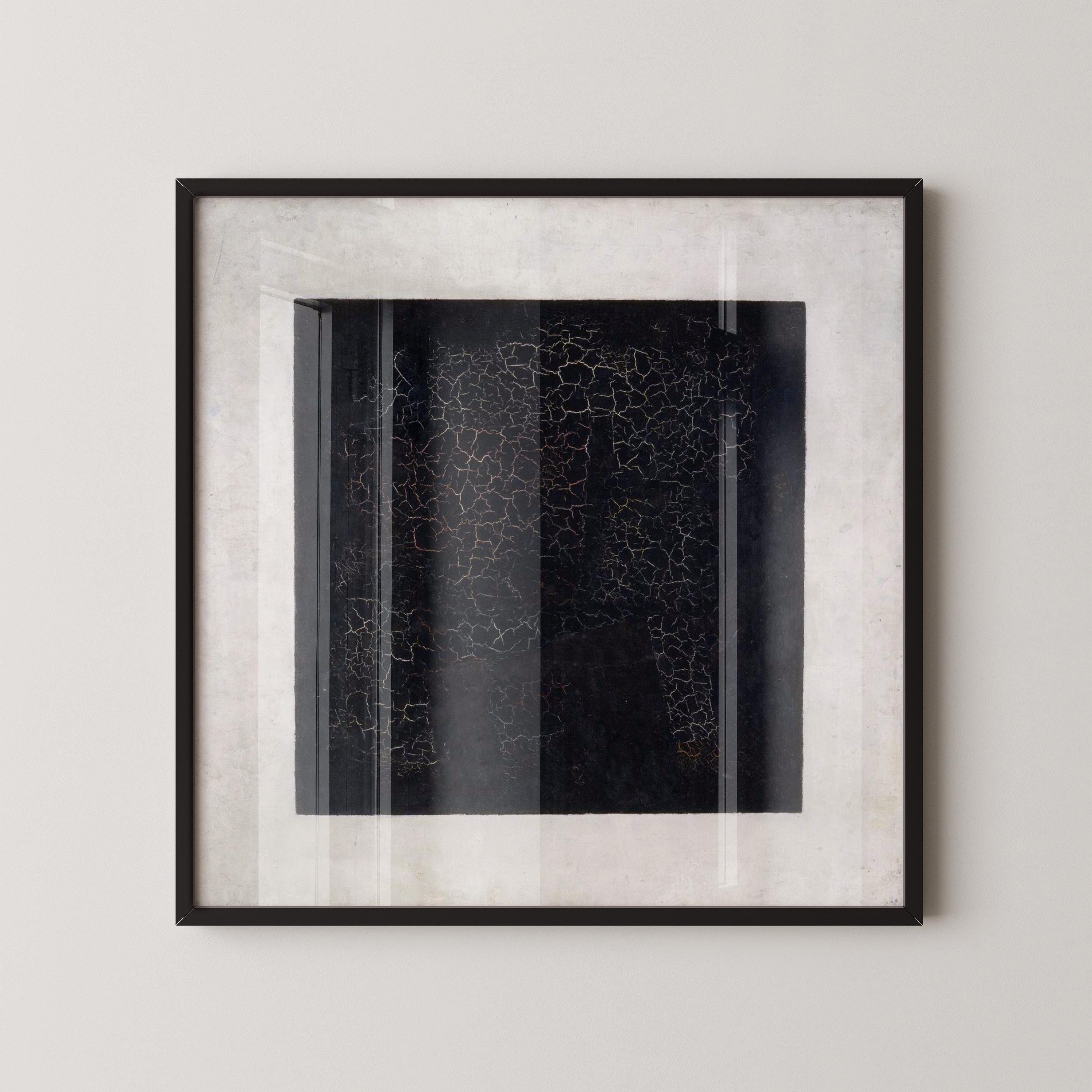 Kazimir Malevich - Black Suprematic PRINT | Famous Modern Abstract Black and White Art (available handframed or unframed) 1x1 - 9ArtPrints