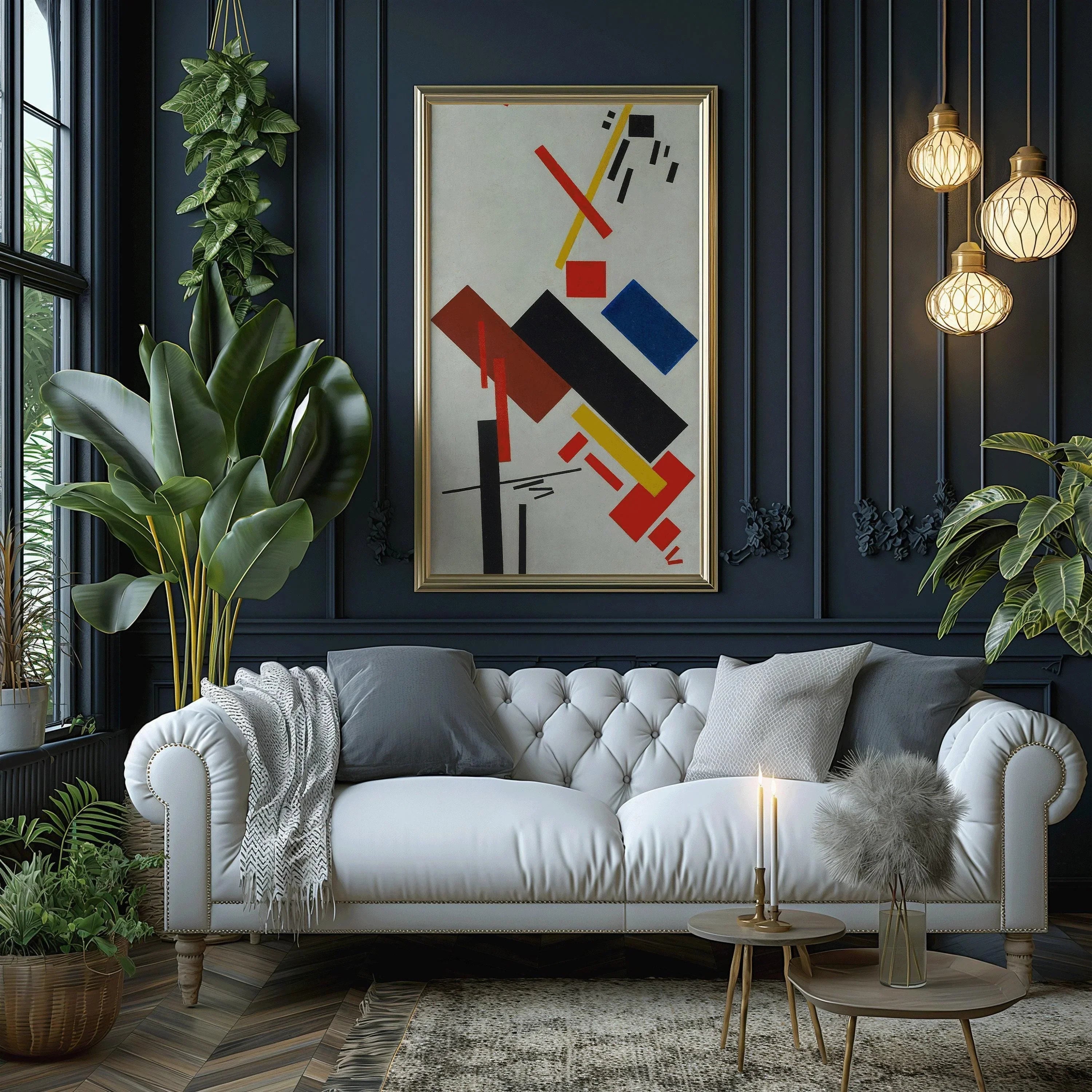 Kazimir Malevich - House Under Construction PRINT | Vintage Narrow Midcentury Modern Abstract Art (available framed) 2x1 - 9ArtPrints