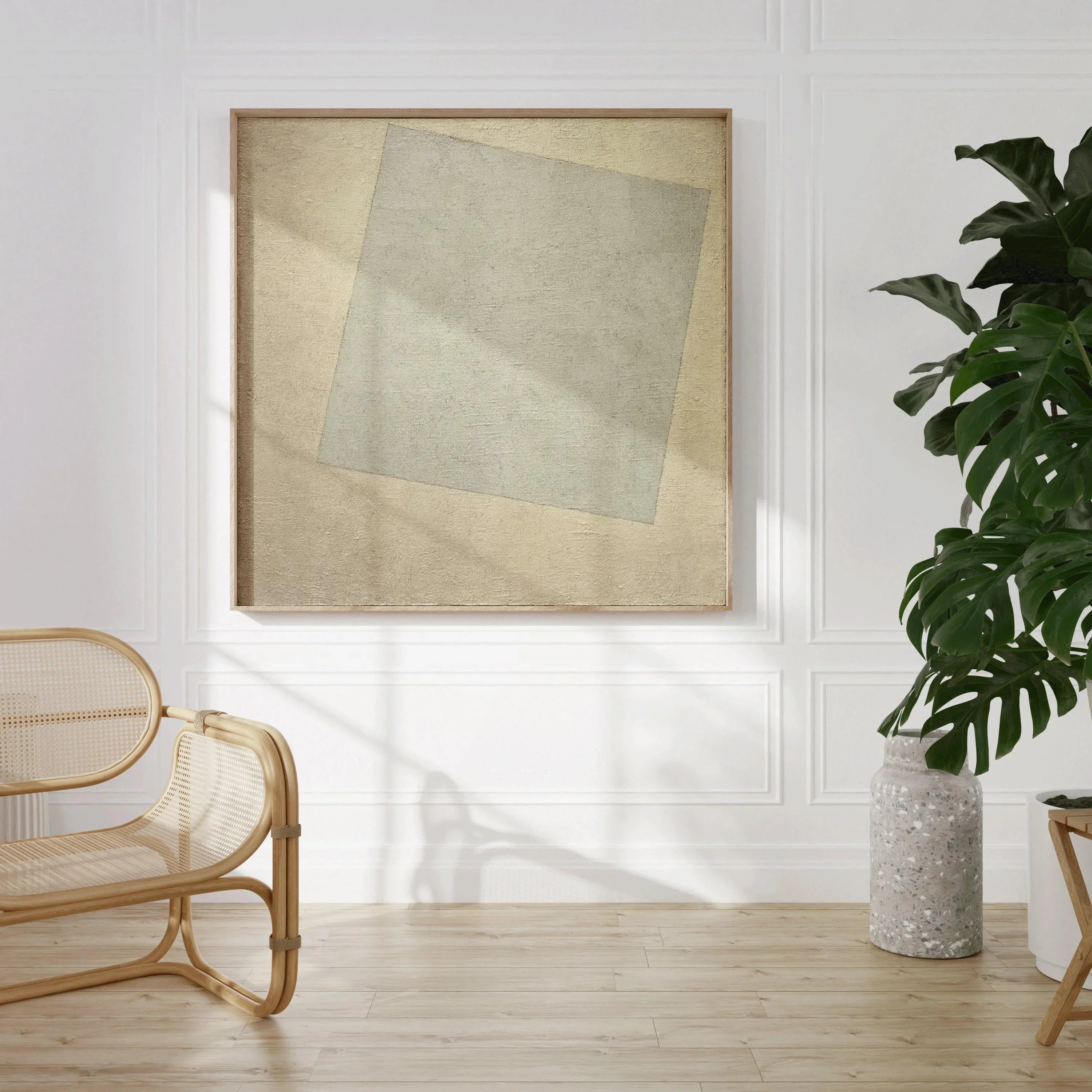 Kazimir Malevich - White on White PRINT | Famous Modern Abstract Monochrome Art (available handframed or unframed) 1x1 - 9ArtPrints