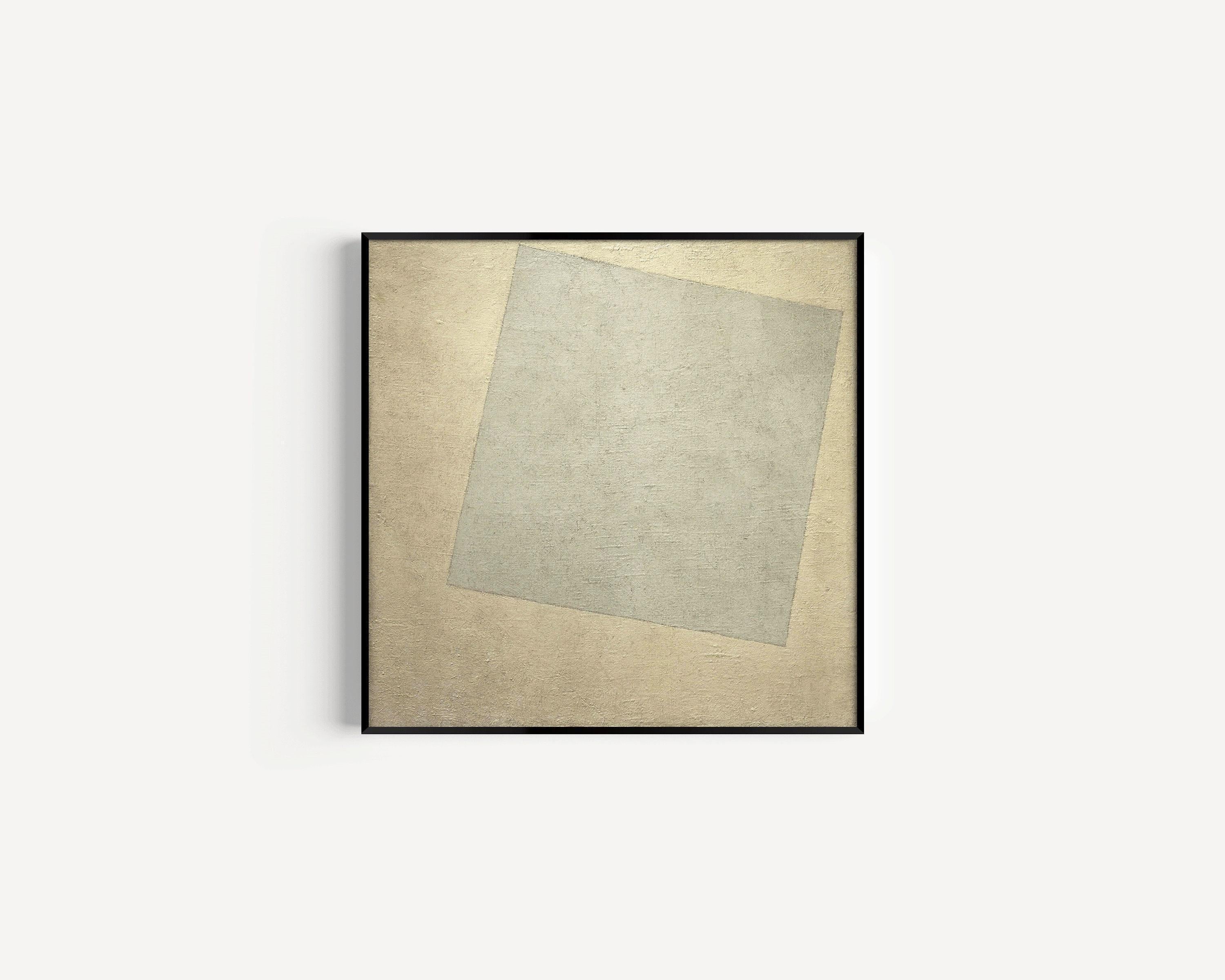 Kazimir Malevich - White on White PRINT | Famous Modern Abstract Monochrome Art (available handframed or unframed) 1x1 - 9ArtPrints