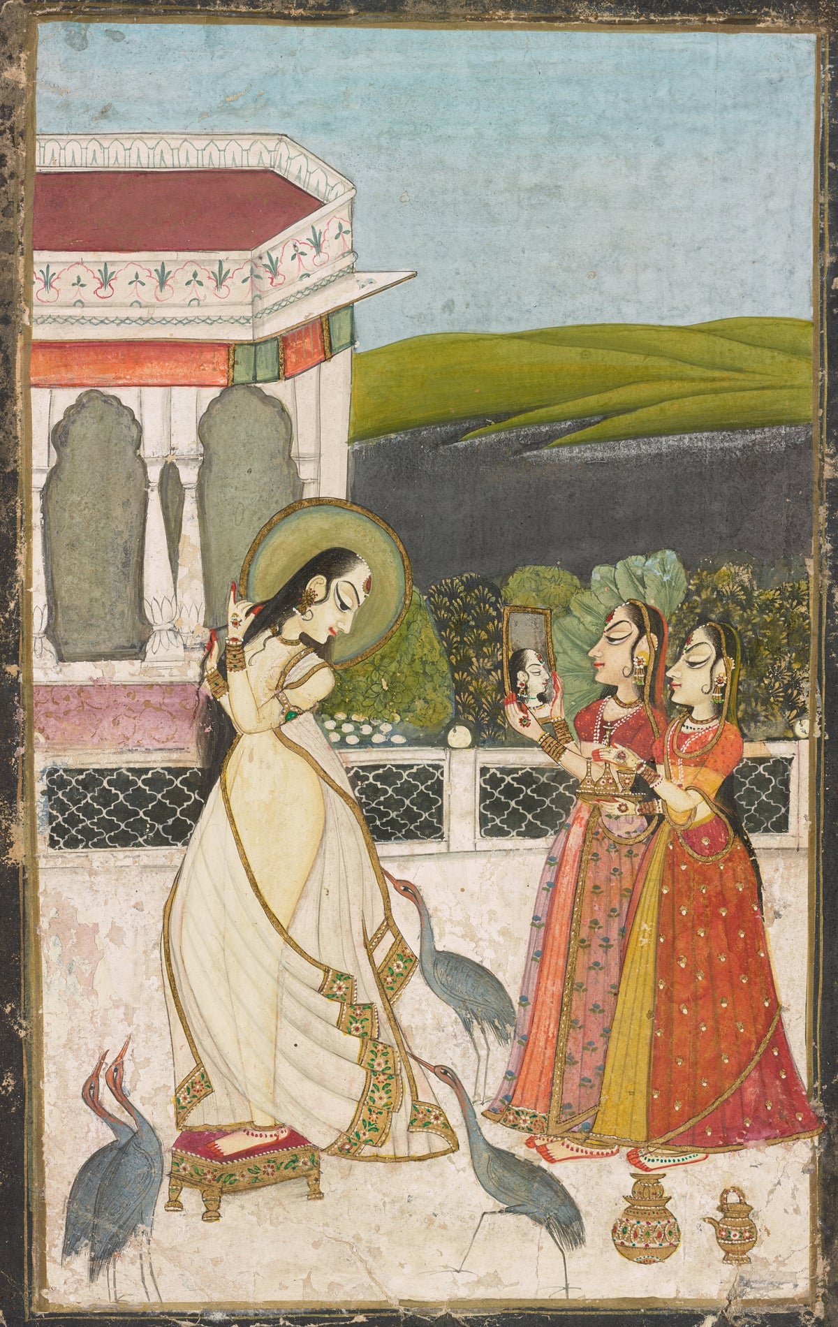 Kishangarh school — The Vilaval Ragini | Indian Miniature Painting Print
