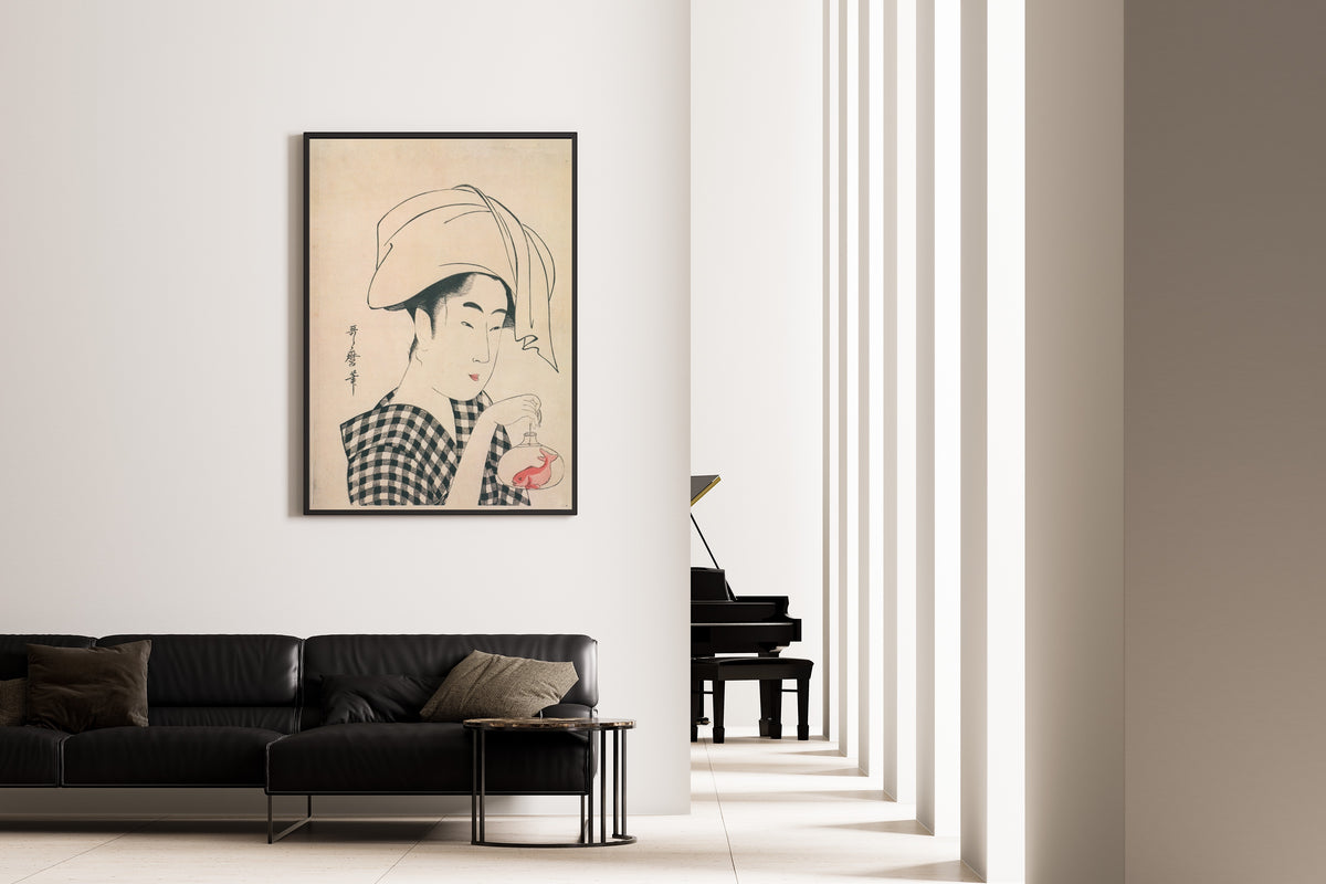 Kitagawa Utamaro — Woman Carrying a Goldfish Bowl | Japanese Woodblock Print (Ukiyo-e) - 9ArtPrints