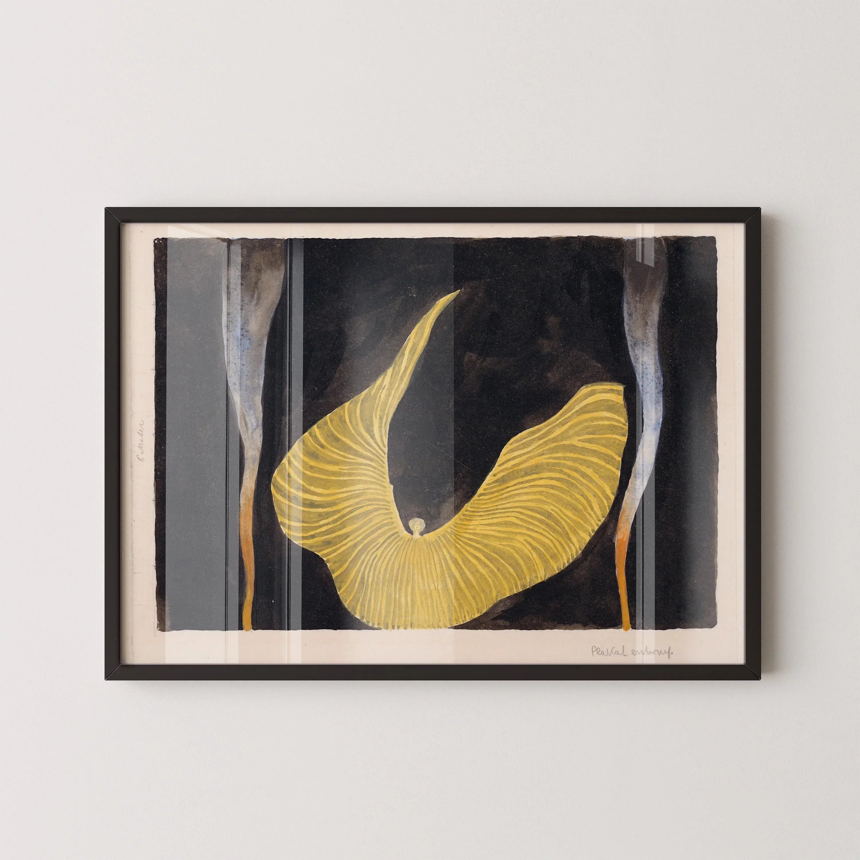 Koloman Moser - Loie Fuller as The Archangel | Art Nouveau Print Poster | Elegant Yellow Black Design available handframed or unframed - 9ArtPrints