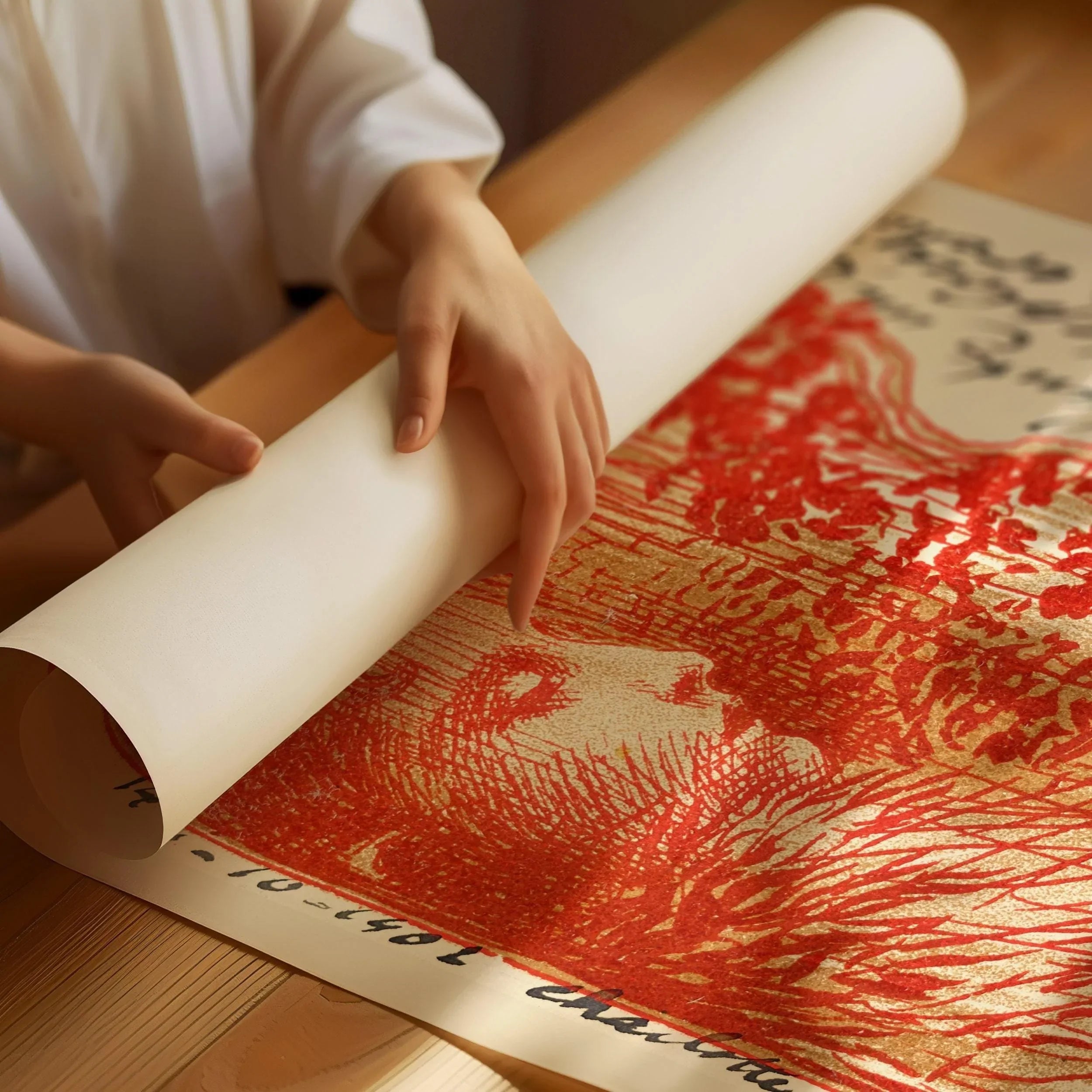 Koloman Moser - Postcard Sketch | Famous Vintage Exhibition Poster in Red